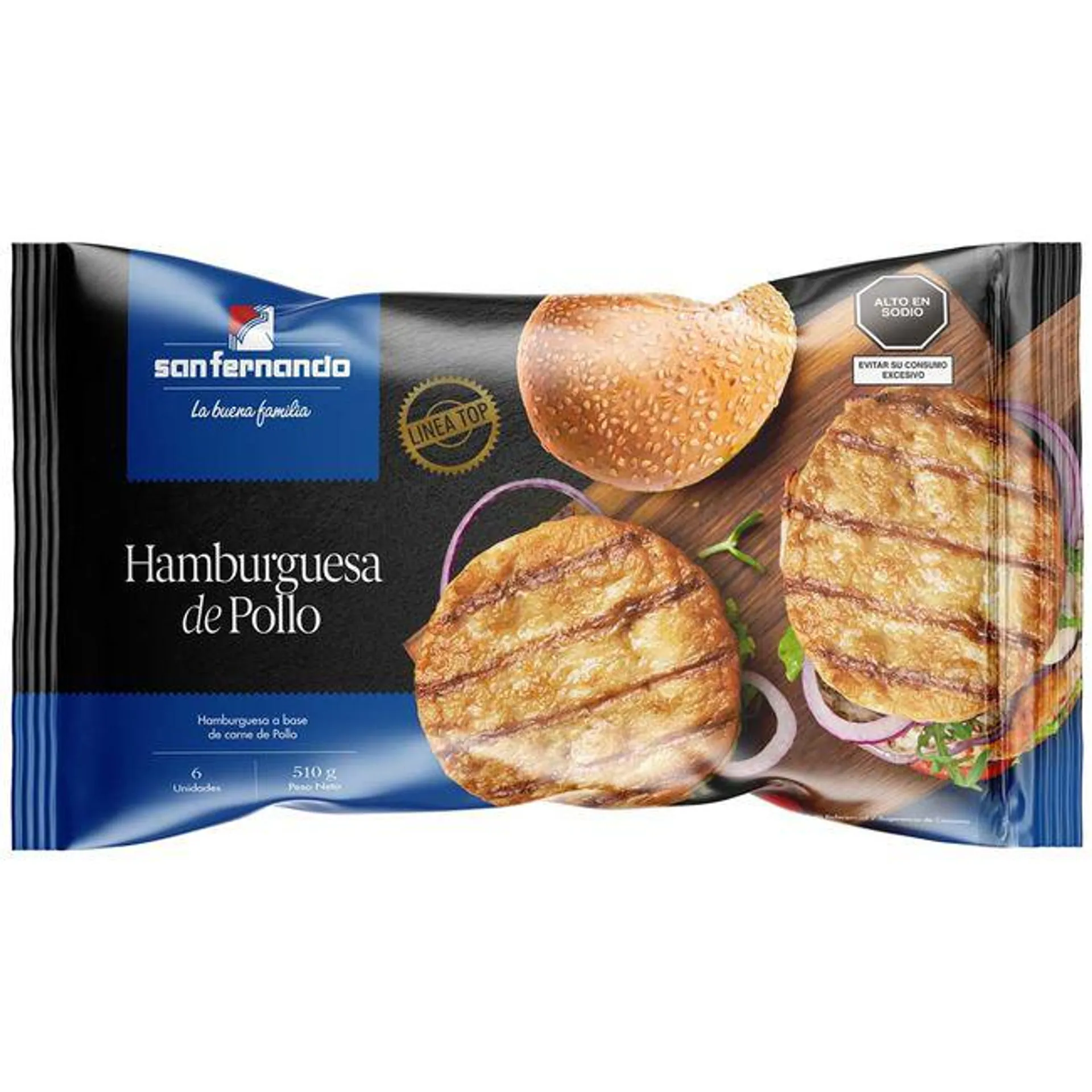 Hamburguesa de Pollo SAN FERNANDO Bolsa 6un