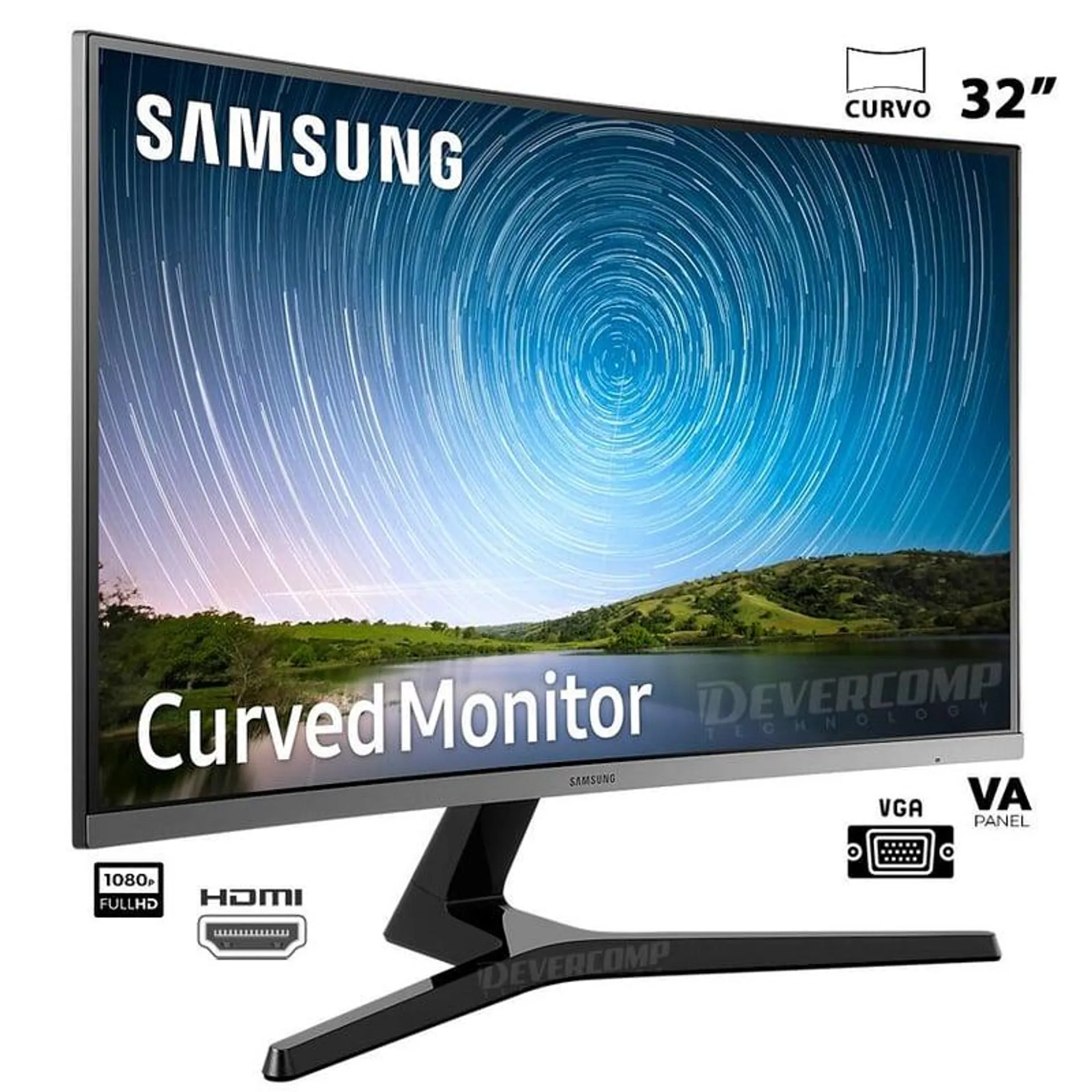 Monitor Samsung 32 Curvo LC32R500FHLXPE Full HD HDMI VGA