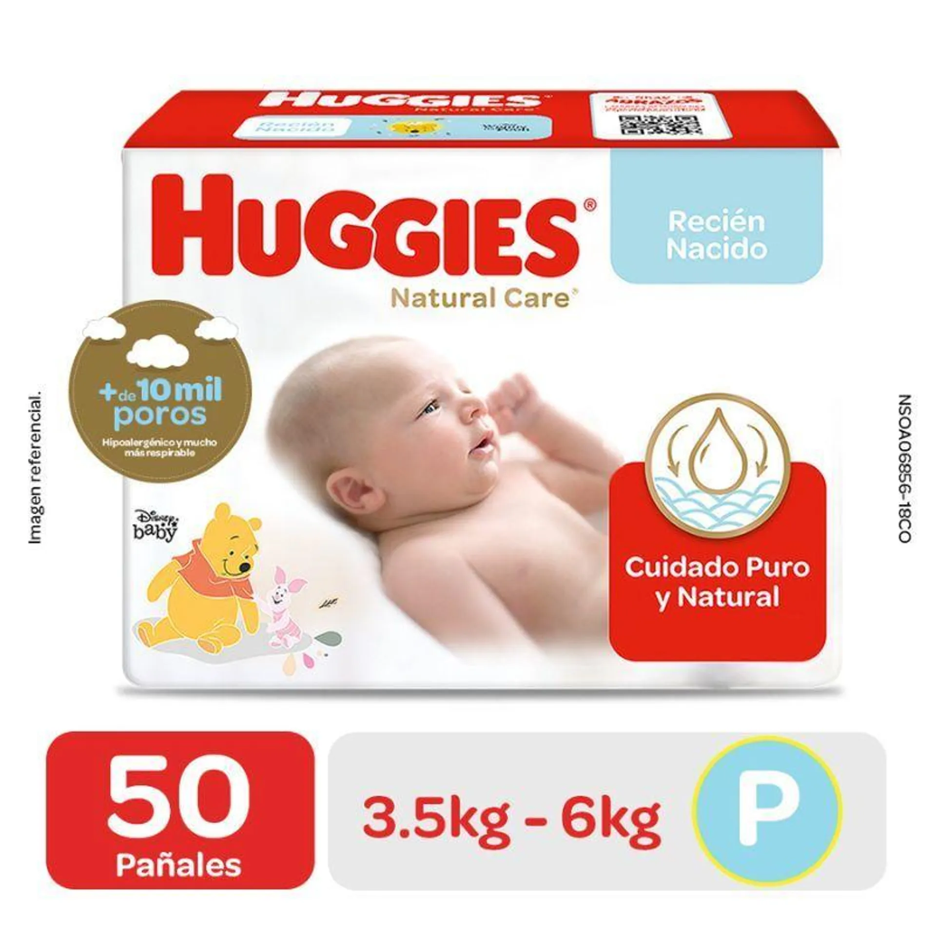 Pañal Huggies Natural Care Primeros Días - Bolsa 50UN