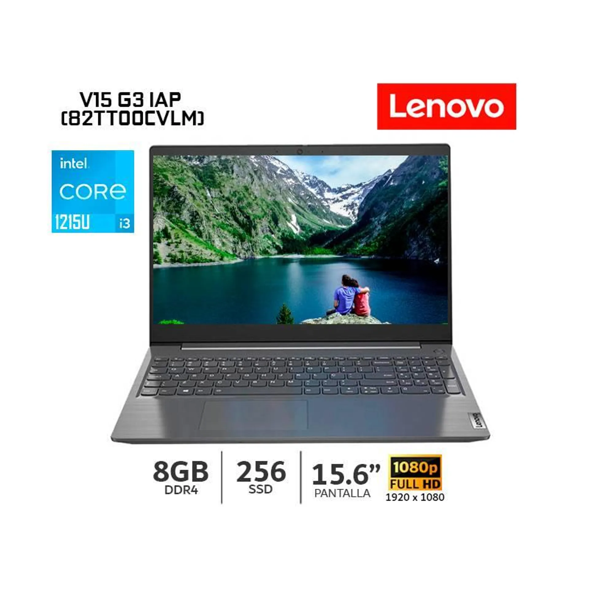 Laptop Lenovo Intel Core I3 12°Gen 8GB Ram 256GB Ssd 15.6" FHD Windows - 82TT00CVLM