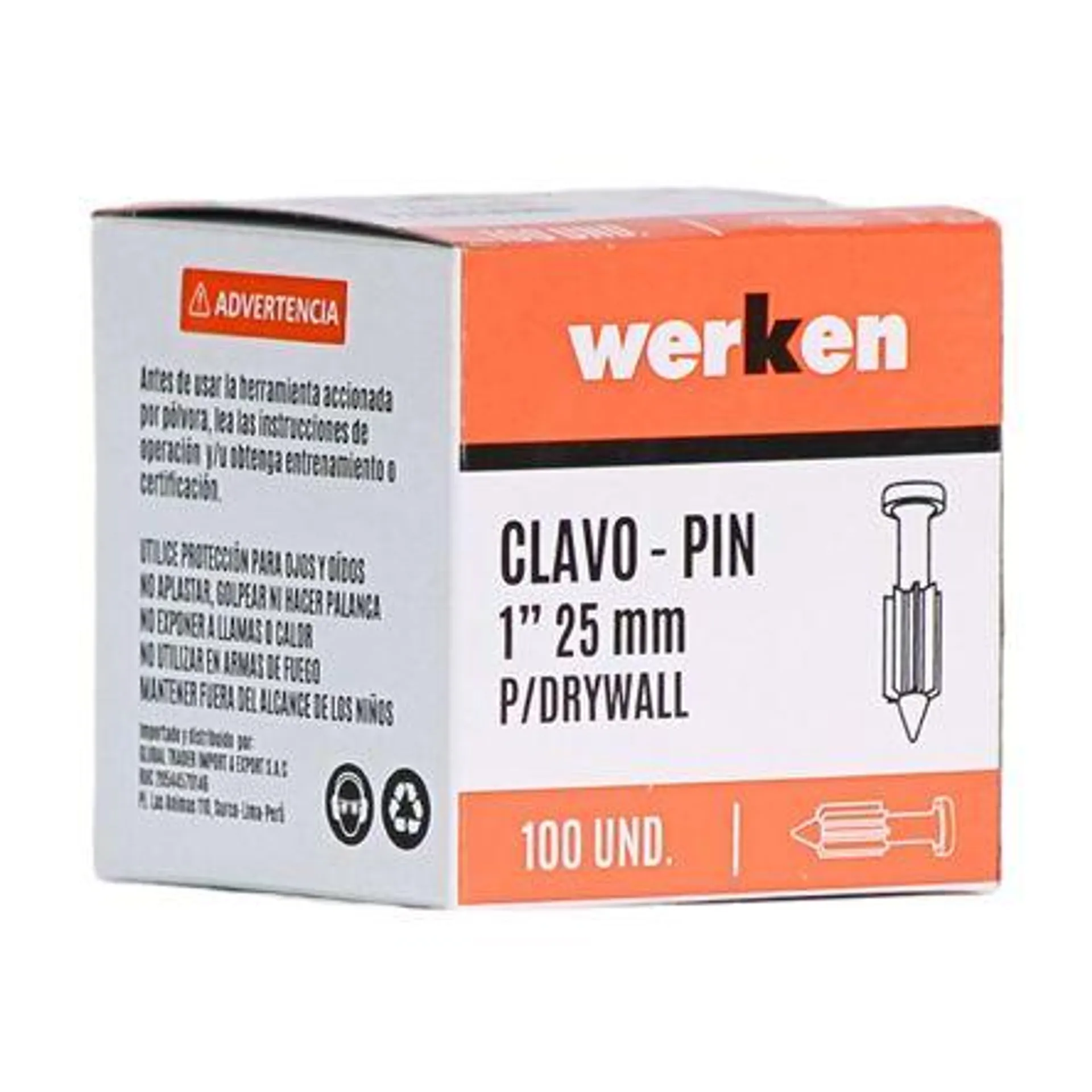 Clavo para drywall 1" x 100 unidades Werken