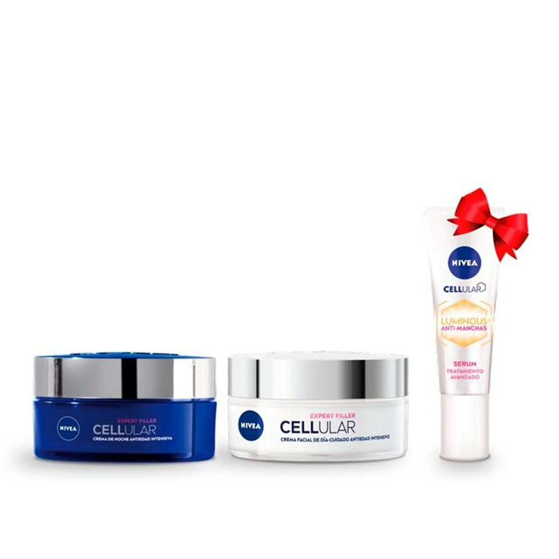 Pack Crema Facial Cellular Noche Nivea + Crema Facial Cellular Día + Producto Promocional Mini Serum Luminous