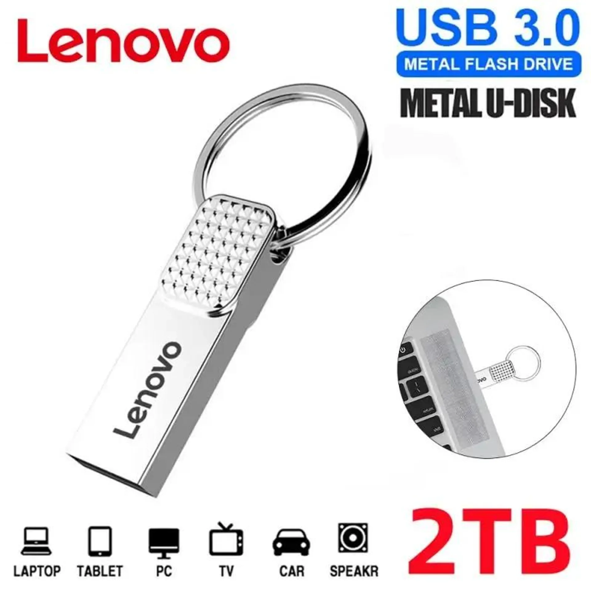 Memoria 2TB Flash USB 3.0 Lenovo Windows Mac - Plata