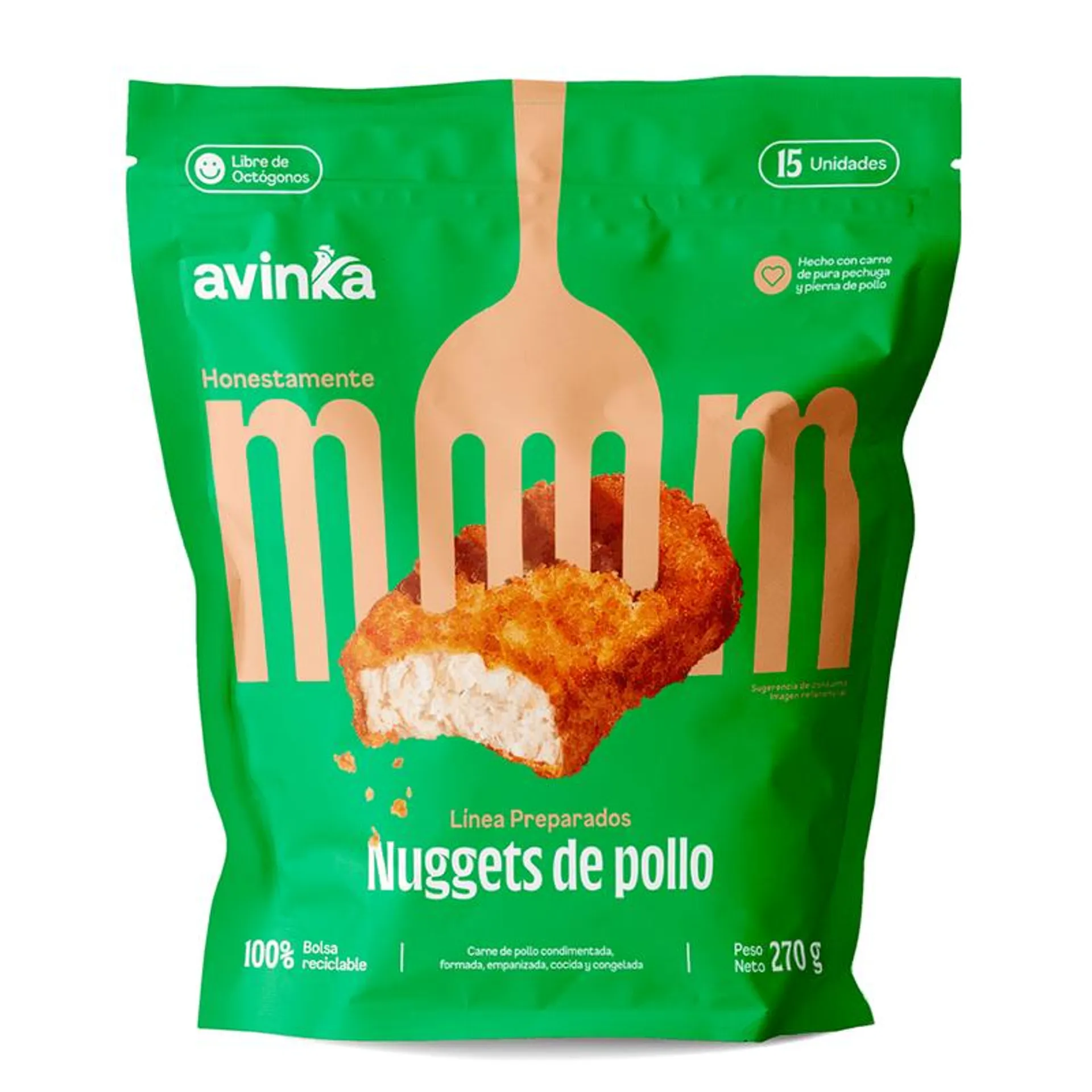 Nuggets de pollo x 15 unidades x 270 gr.