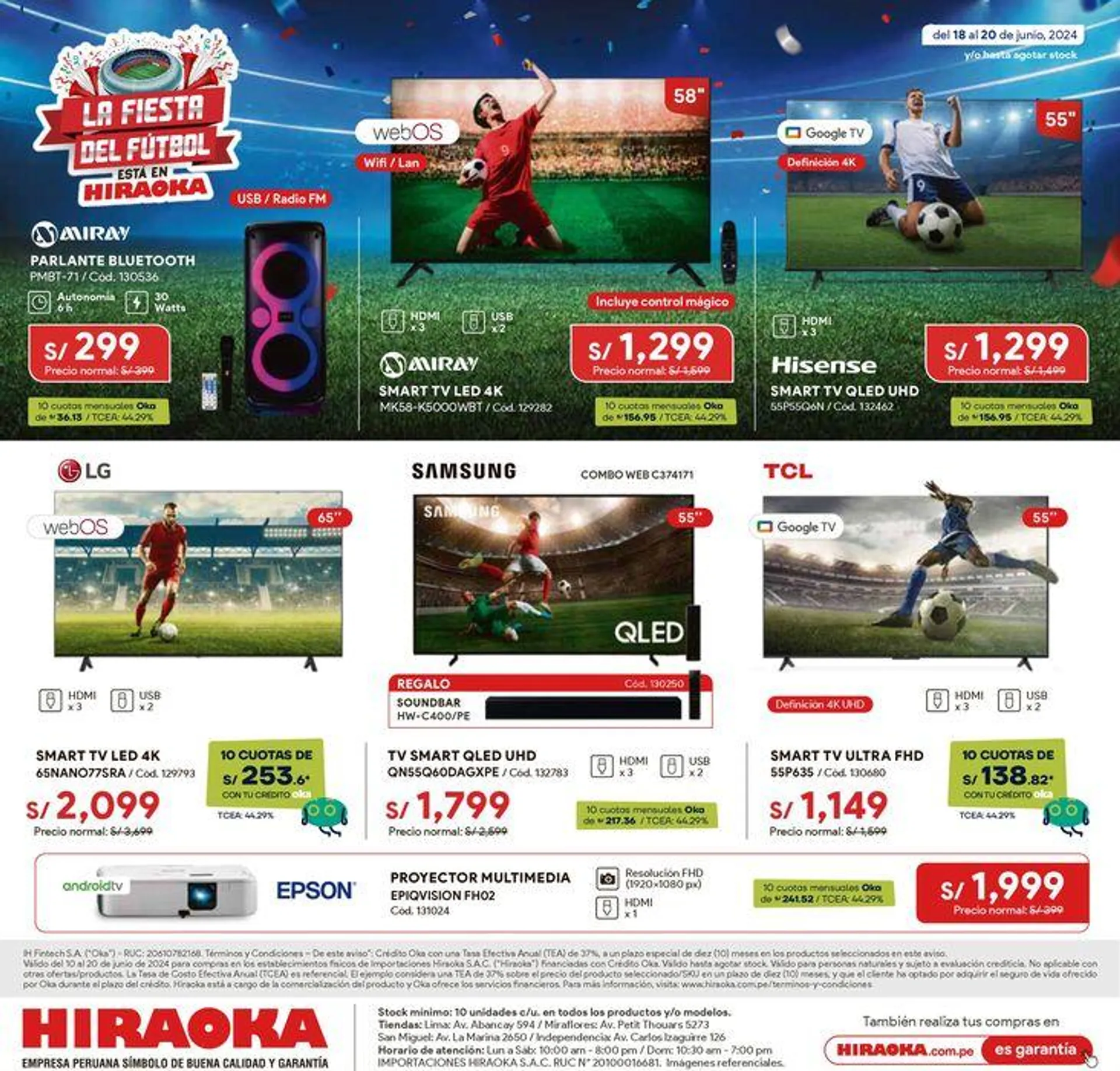 Catalogo de Hiraoka Fiesta del Fútbol! 19 de junio al 20 de junio 2024 - Pag 1