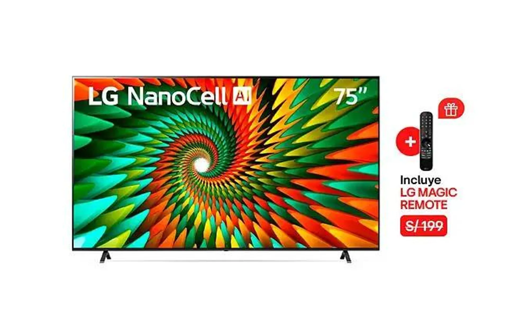 Televisor LG LED NanoCell 4K ThinQ AI Smart 75" 75NANO77SRA