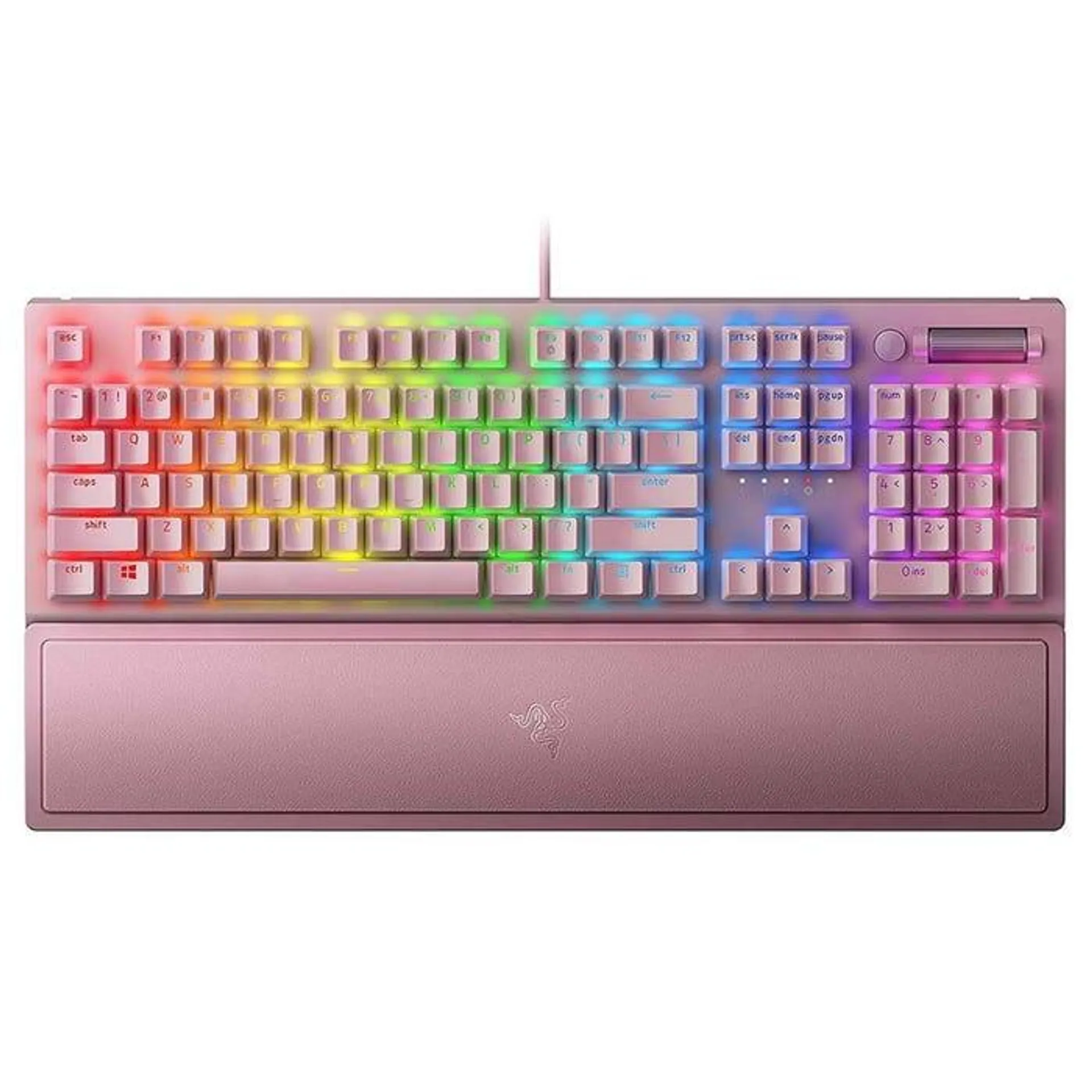 Teclado Razer Blackwidow V3 Quartz Mecánico Switch Verde RGB Rosado