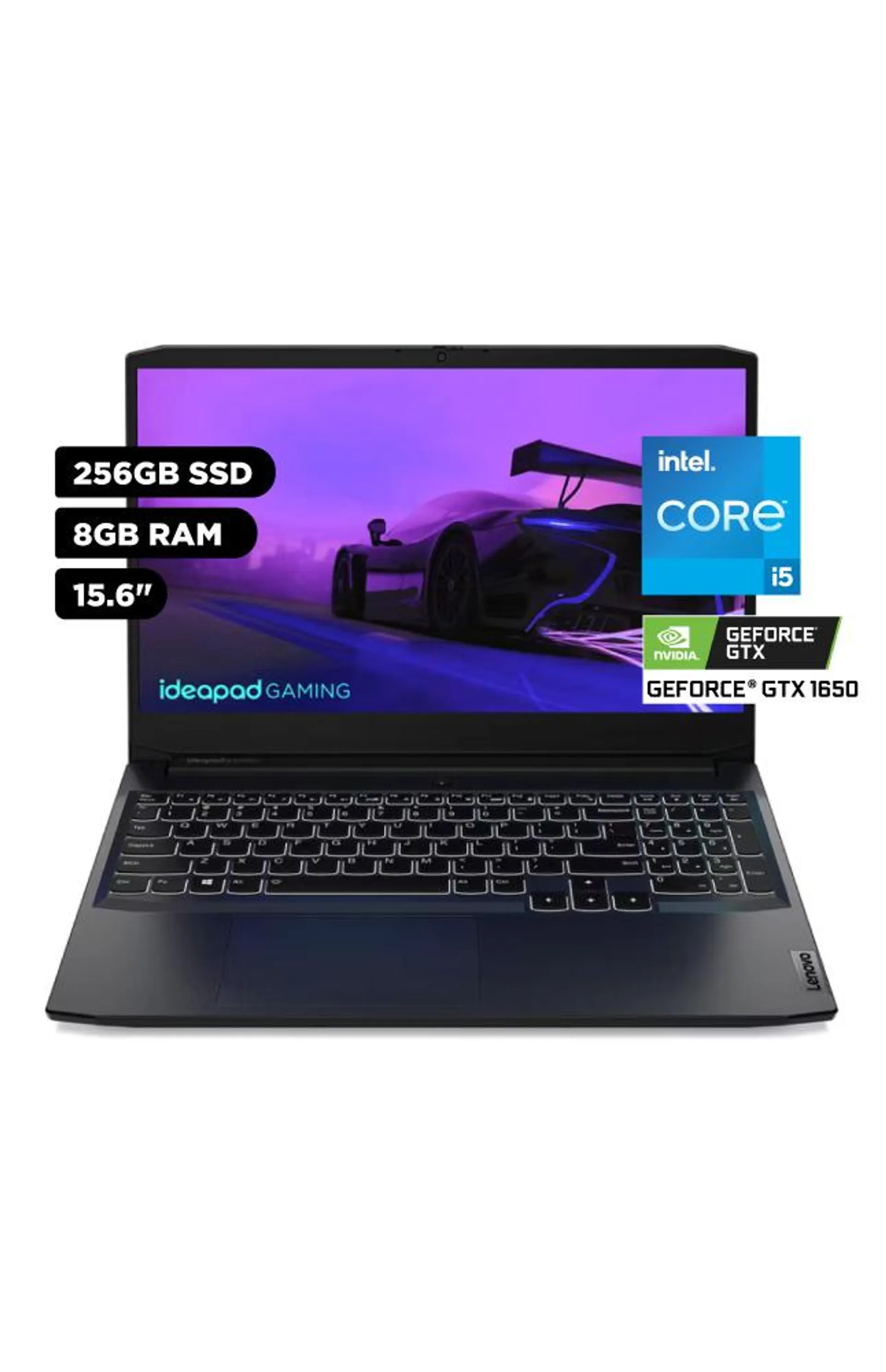 Laptop IdeaPad Gaming 3i 15.6" Windows 11 Intel Core i5 11320H 8GB 256GB SSD NVIDIA GTX1650 82K100XTLM