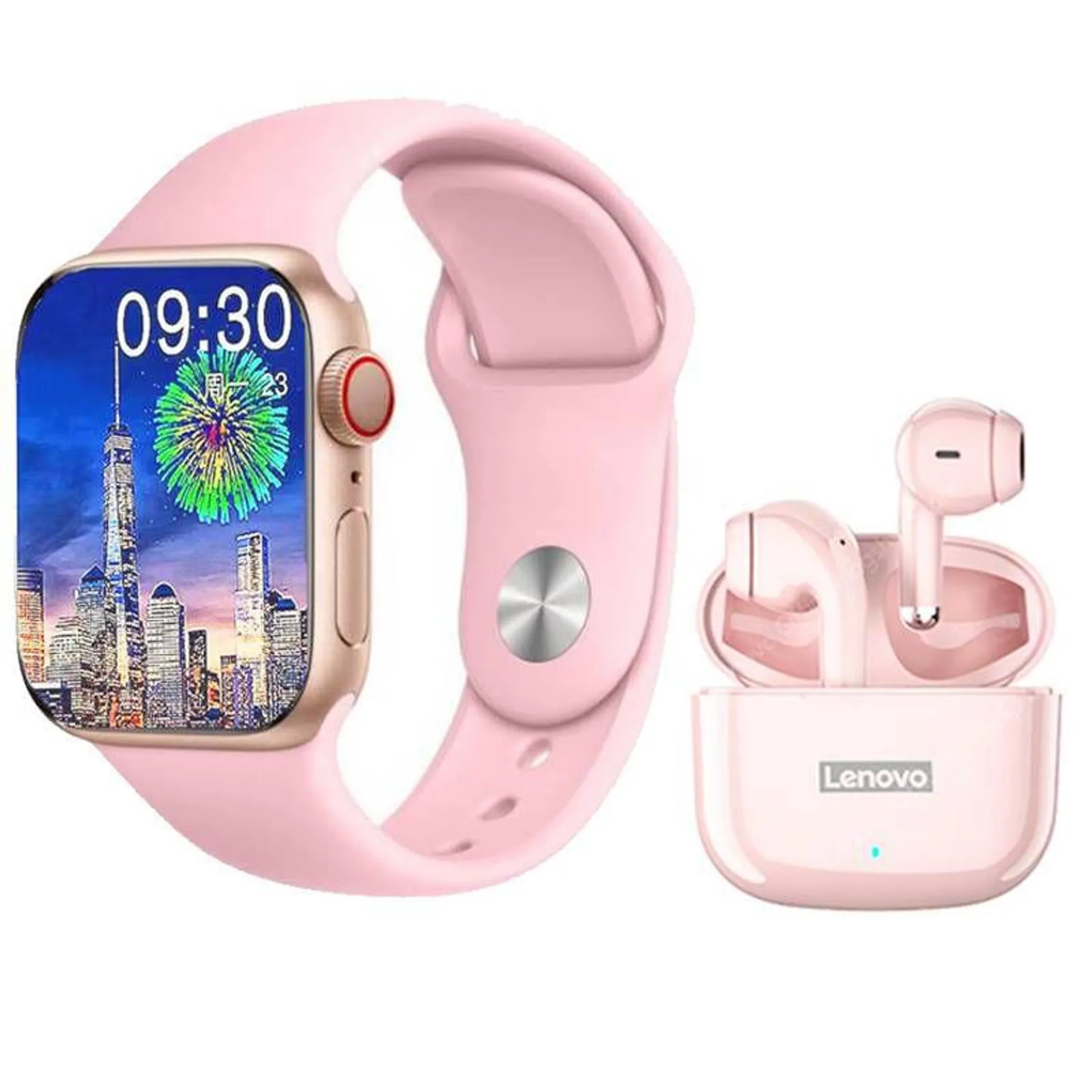 Lenovo LP40 Pro DE Tws y Toumi watch Reloj inteligente-ROSA