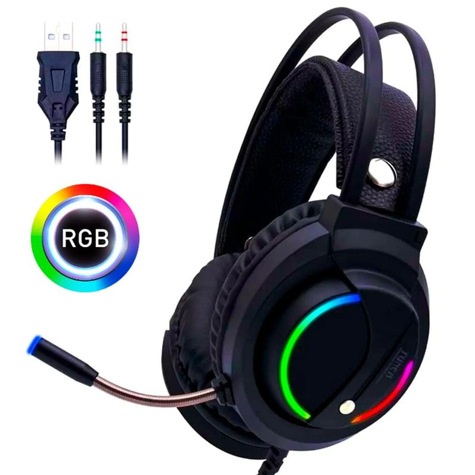 Audífonos Gamer D5000 PRO Luces RGB Free Fire Call of Duty PUGB