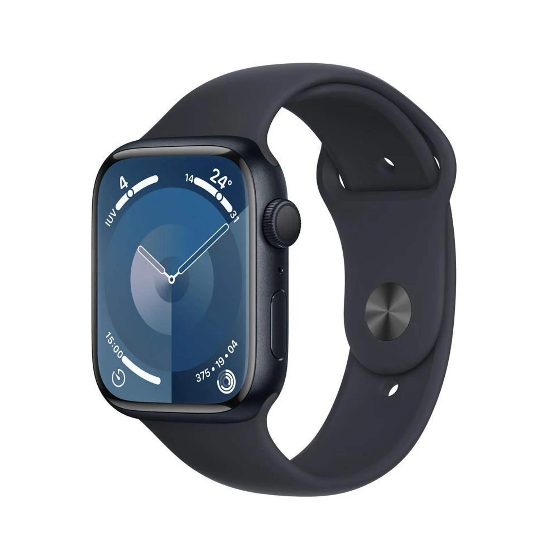 Apple Watch Series 9 GPS - Caja de aluminio medianoche 45 mm - Correa deportiva medianoche - Talla M/L