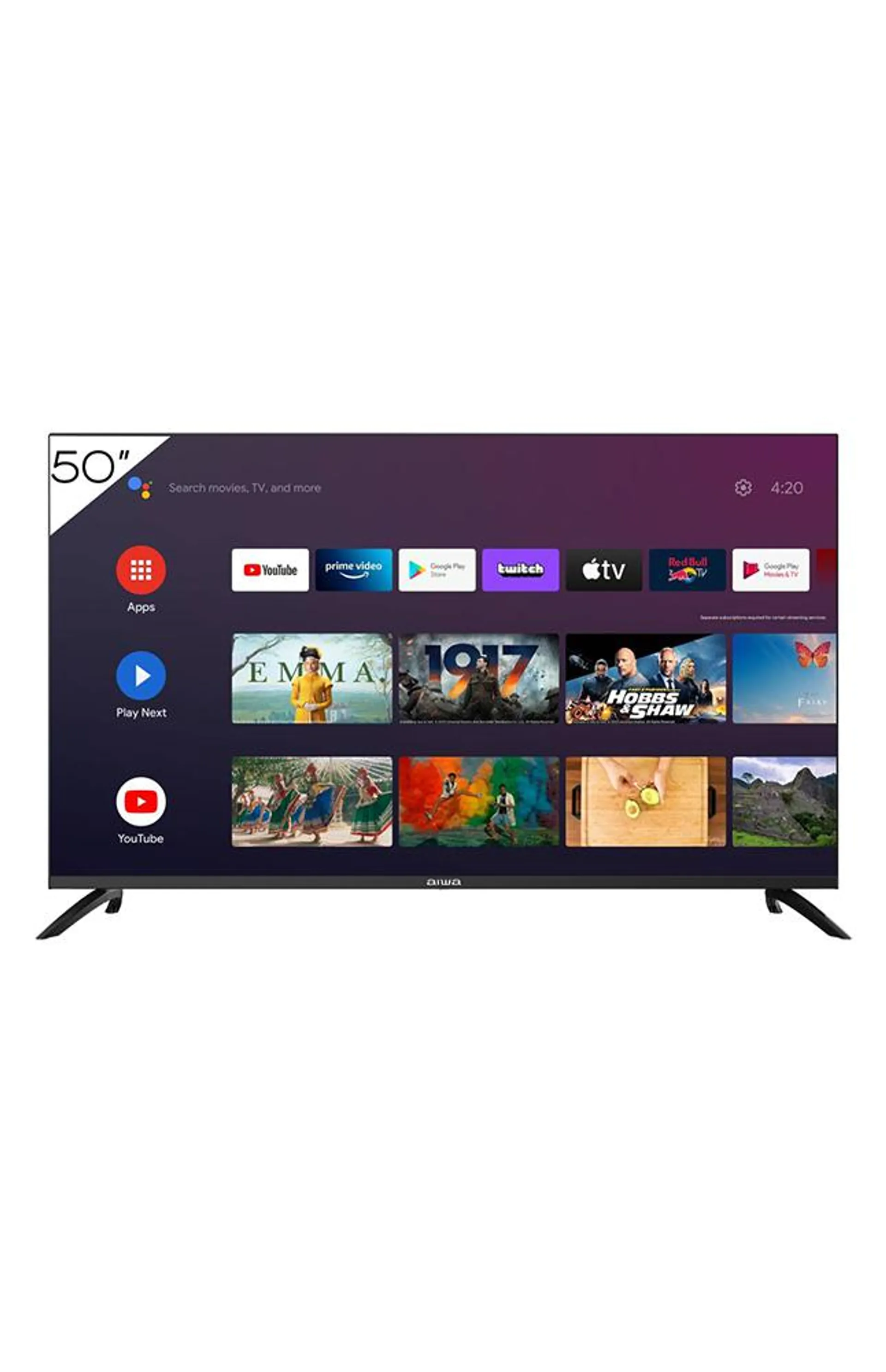 TV Aiwa 50" 4K UHD Smart Android AW50B4KFG