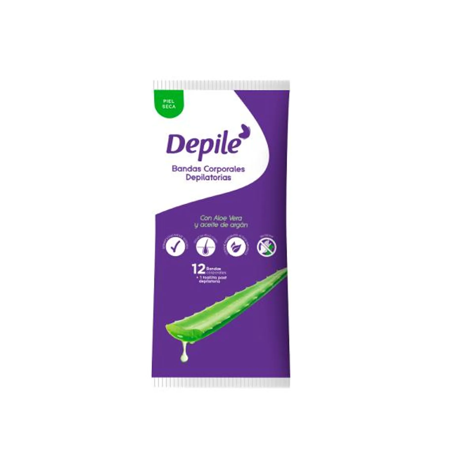 Bandas Depilatorias Corporales DEPILÉ Aloe Vera Paquete 6un