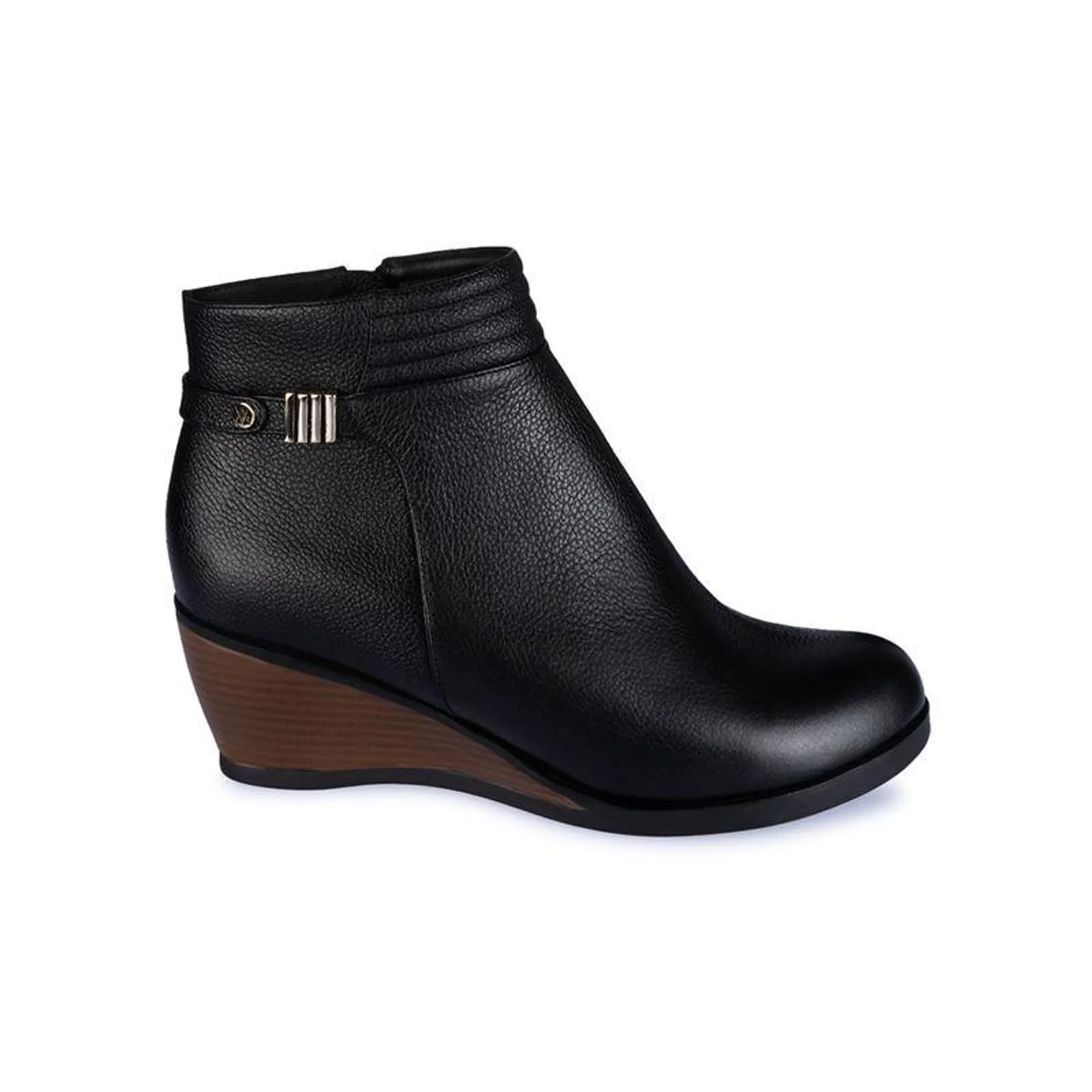 Botin Derby Casual LINDA-2209 Negro Viale Cuero