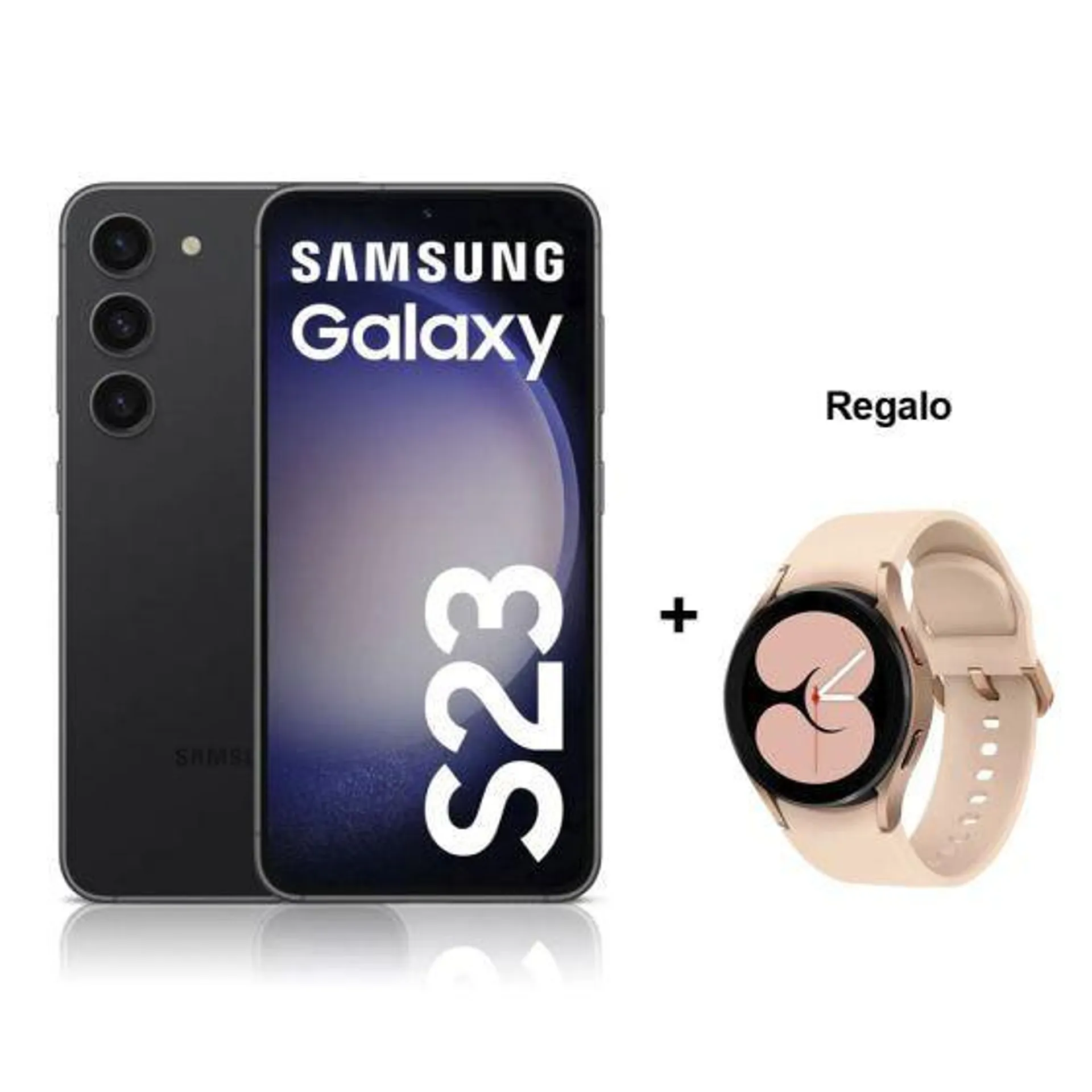 Celular Libre Samsung Galaxy S23 6.1" 256GB 8GB RAM Phantom Black + Reloj Samsung Galaxy Watch4 Bluetooth (40mm) Rosa