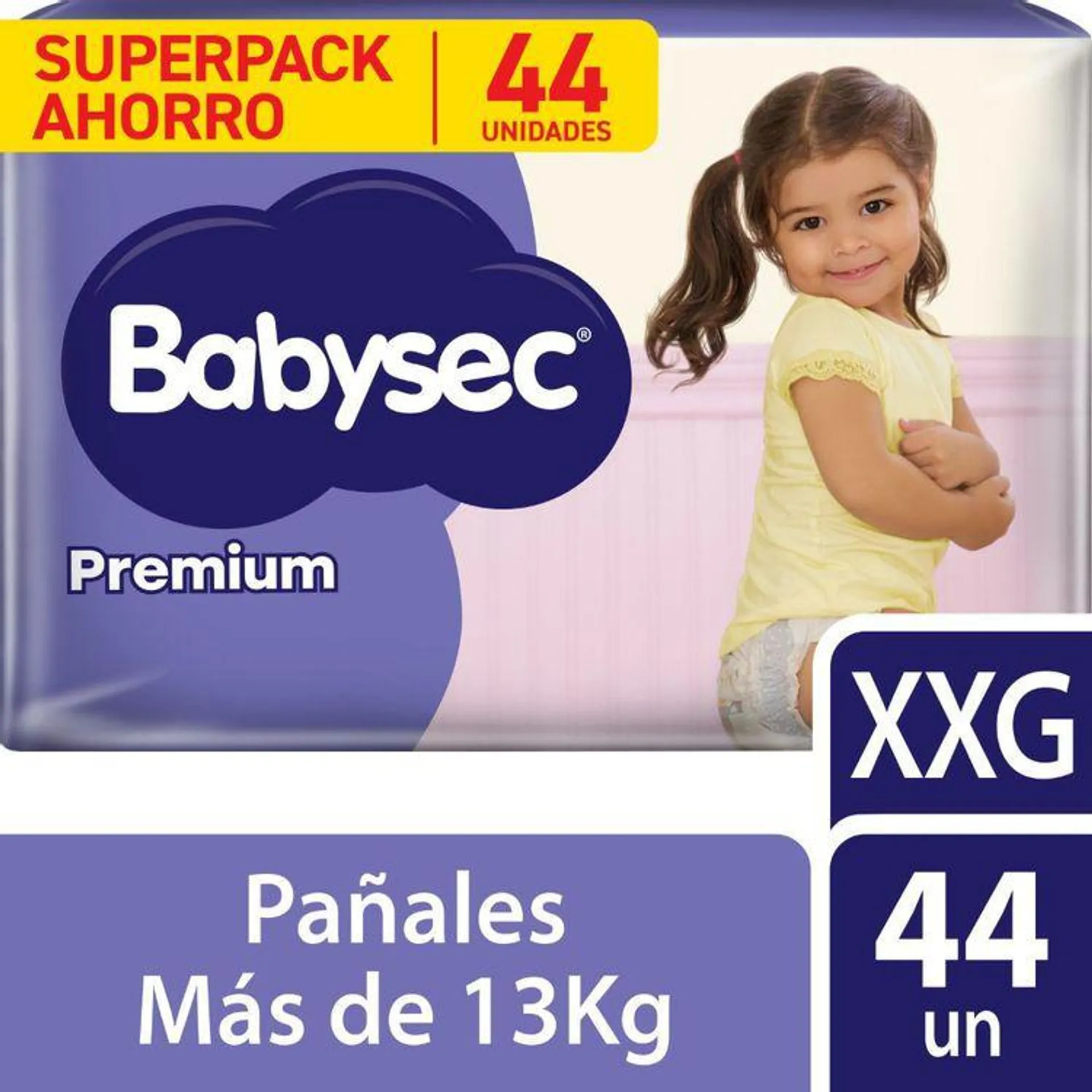 Pañales para Bebé Babysec Premium Talla XXG 44un