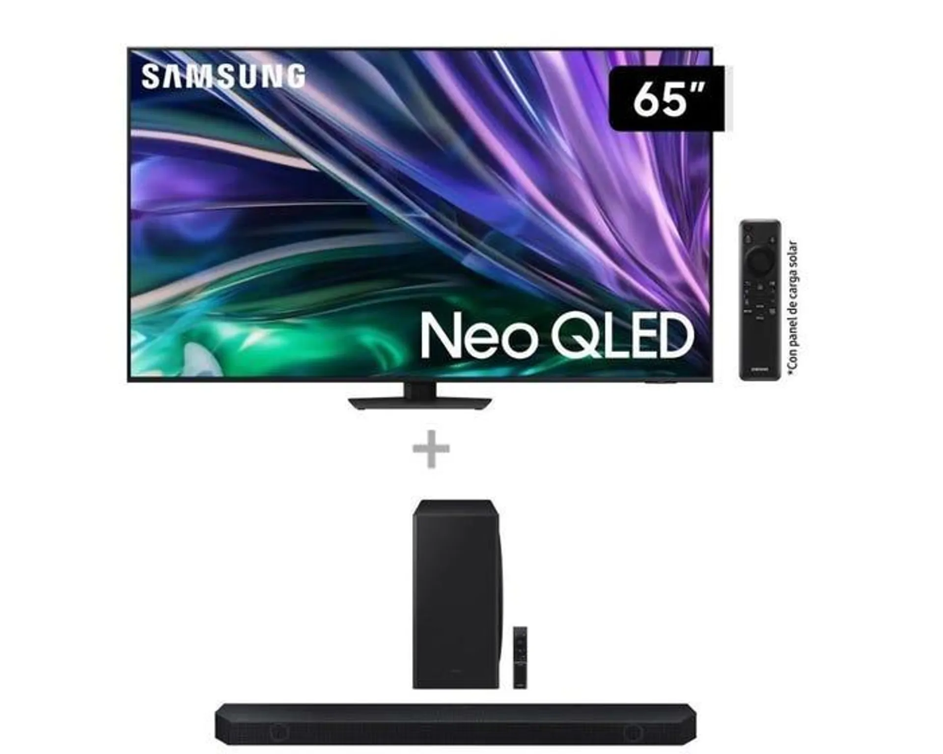 Televisor Samsung Smart TV 65" 4K QLED QN65QN85DBGXPE + Soundbar Samsung Wifi + Bluetooth 5.1.2 CH HW-Q800D (2024)