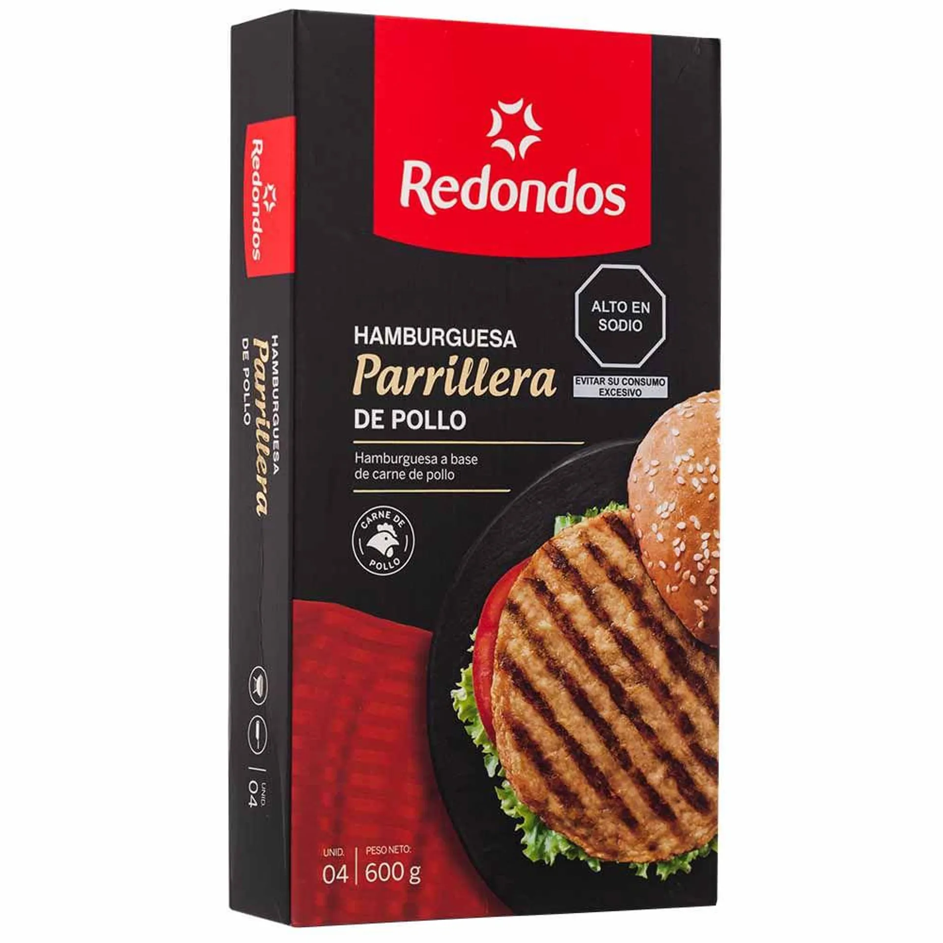 Hamburguesa de Pollo Parrillera REDONDOS Caja 4un