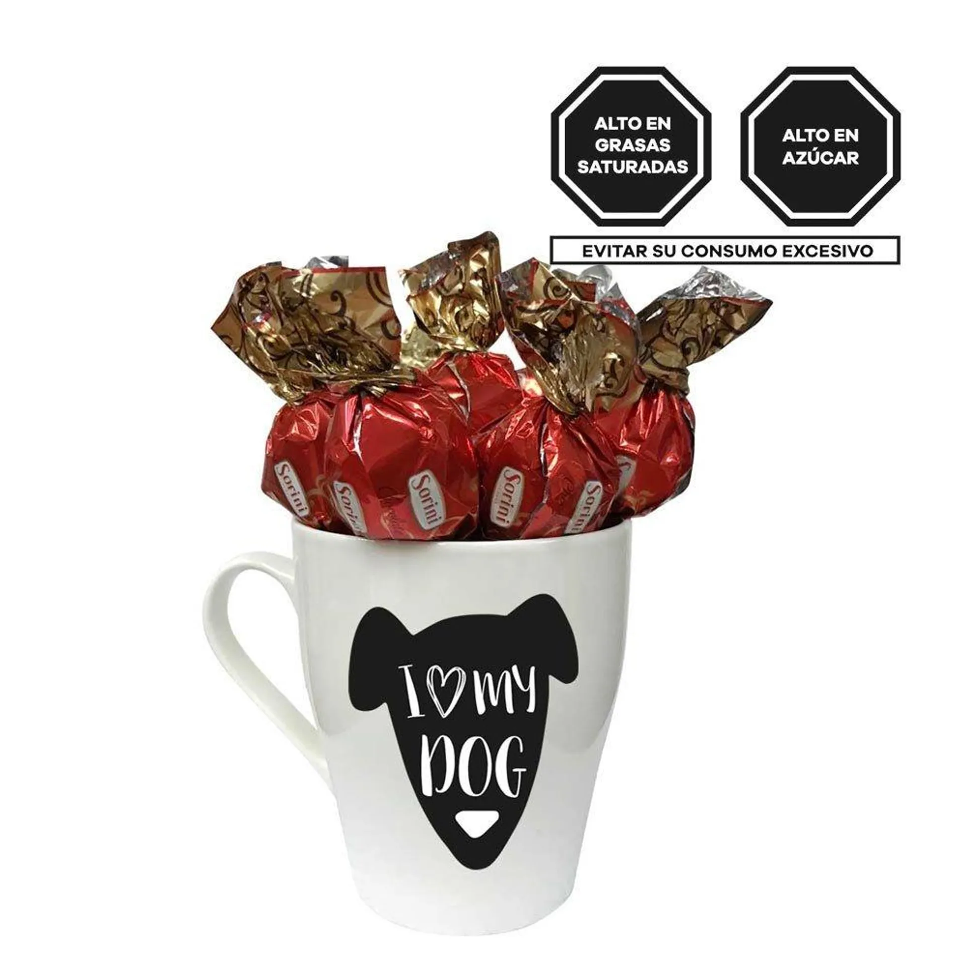 Taza Dog Petlover con Bombones Sorini