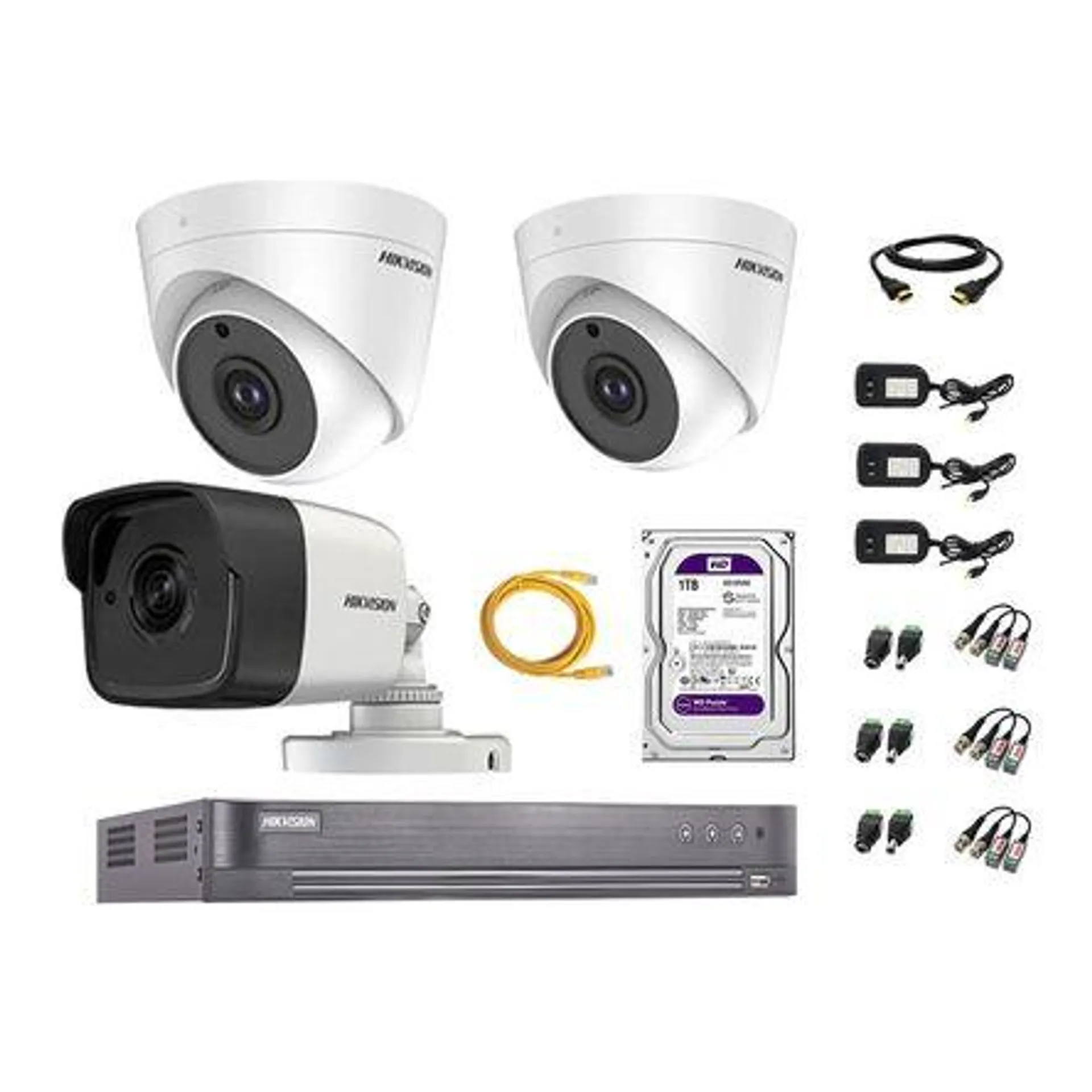 Kit 3 Cámaras de Seguridad Hikvision 5Mp 01 Cámara Audio Incorporado