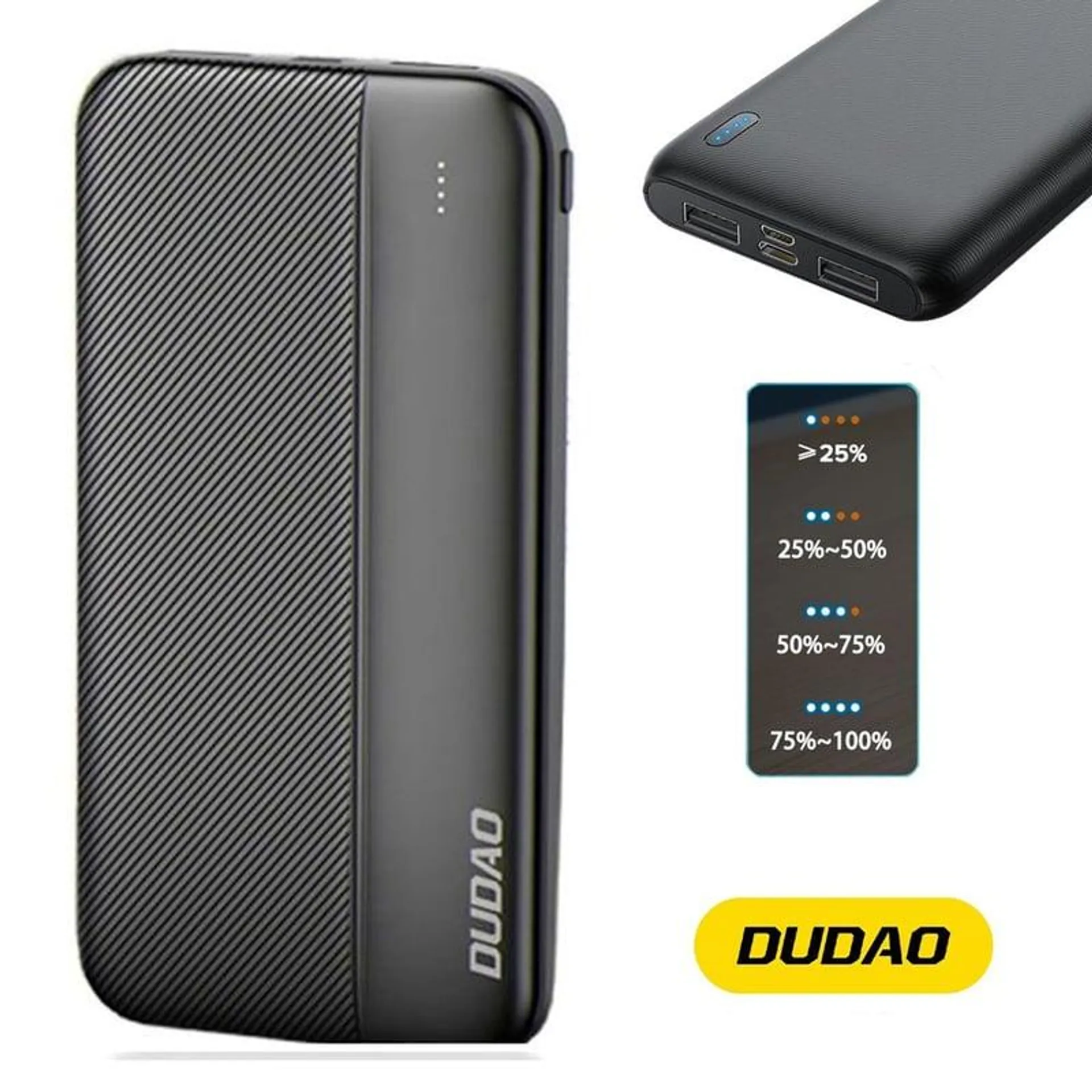 Power Bank DUDAO K4S 10000mAh iluminación Led bateria portatil Negro