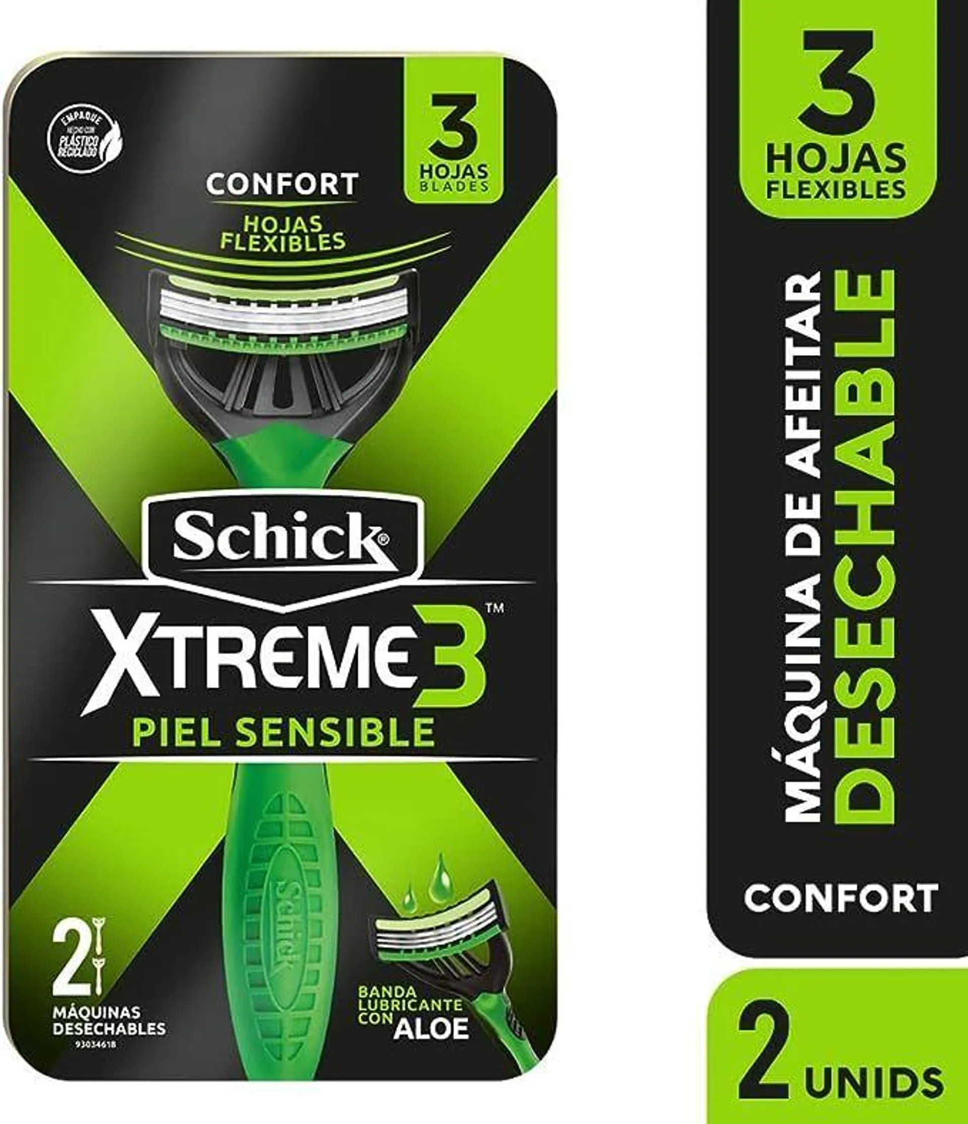 Schick Xtreme 3 Máquina Piel Sensible - Blister 2 UN