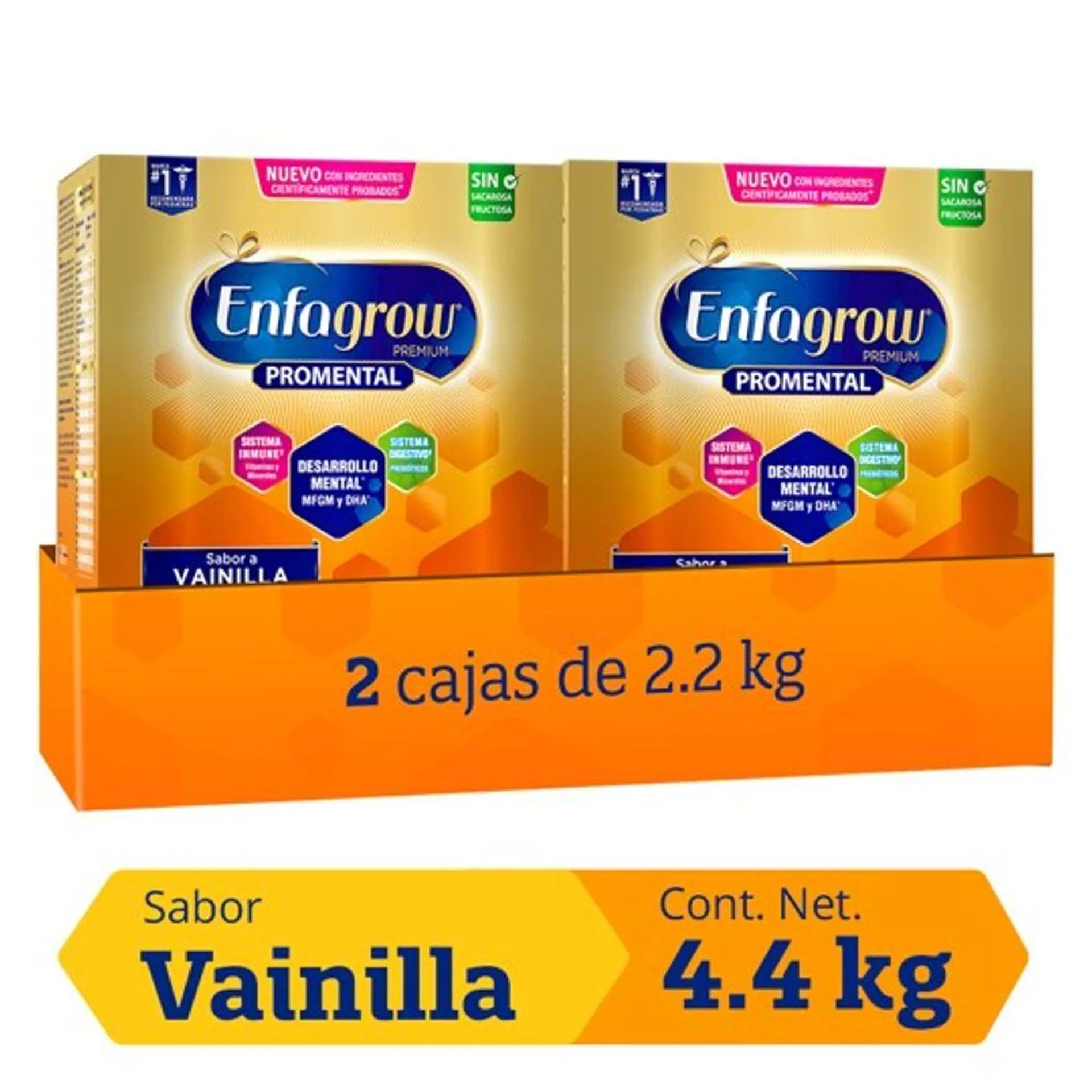 Pack Alimento Lácteo ENFAGROW Premium Promental Sabor a Vainilla Caja 2.2Kg x 2un