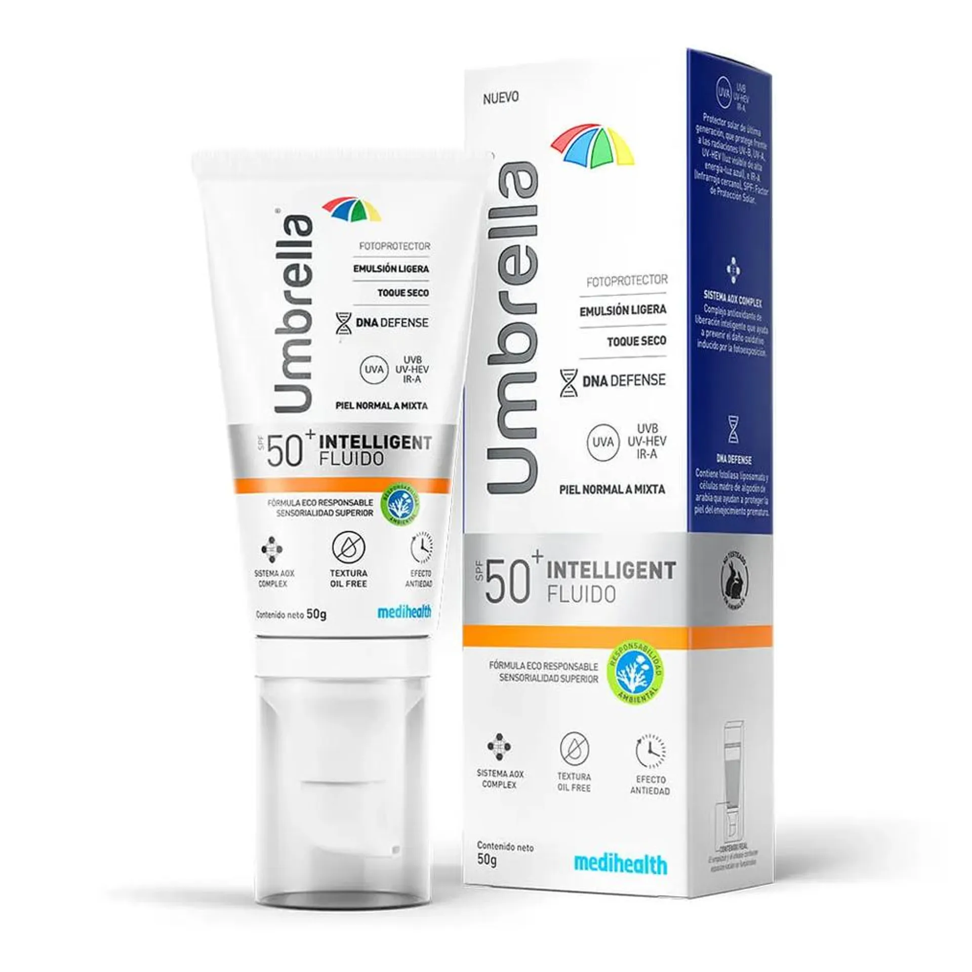 Umbrella Intelligent Fluido SPF50 Protector Solar Ligero x 50 g