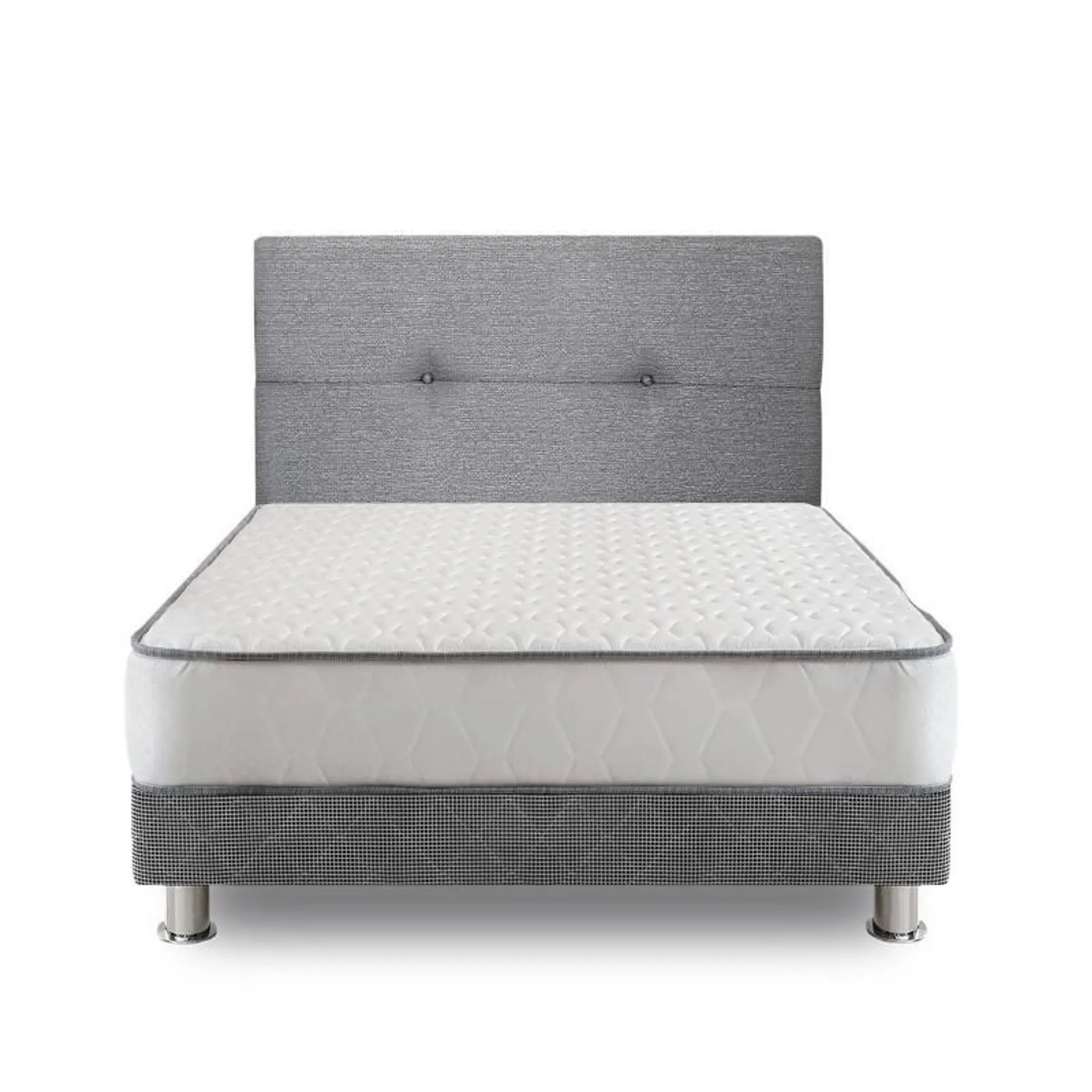 Cama Americana Elegant Forli 1.5 Plazas + Colchón + Cabecera Alicia + Almohada + Protector