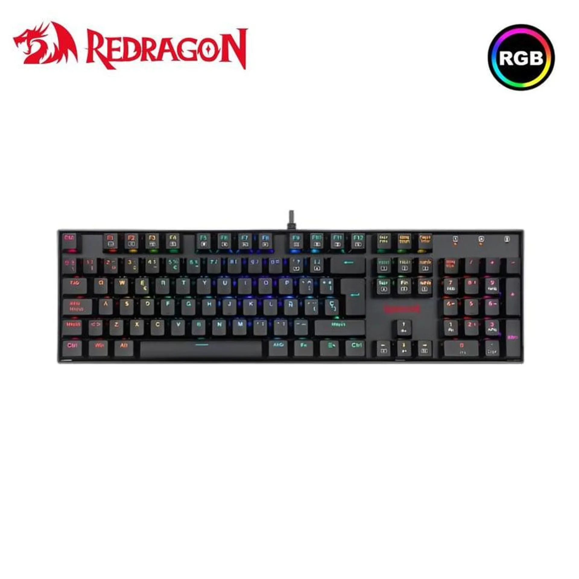 Teclado Mecanico Redragon MITRA K551-RGB BLACK ESPANISH RED SWITCH