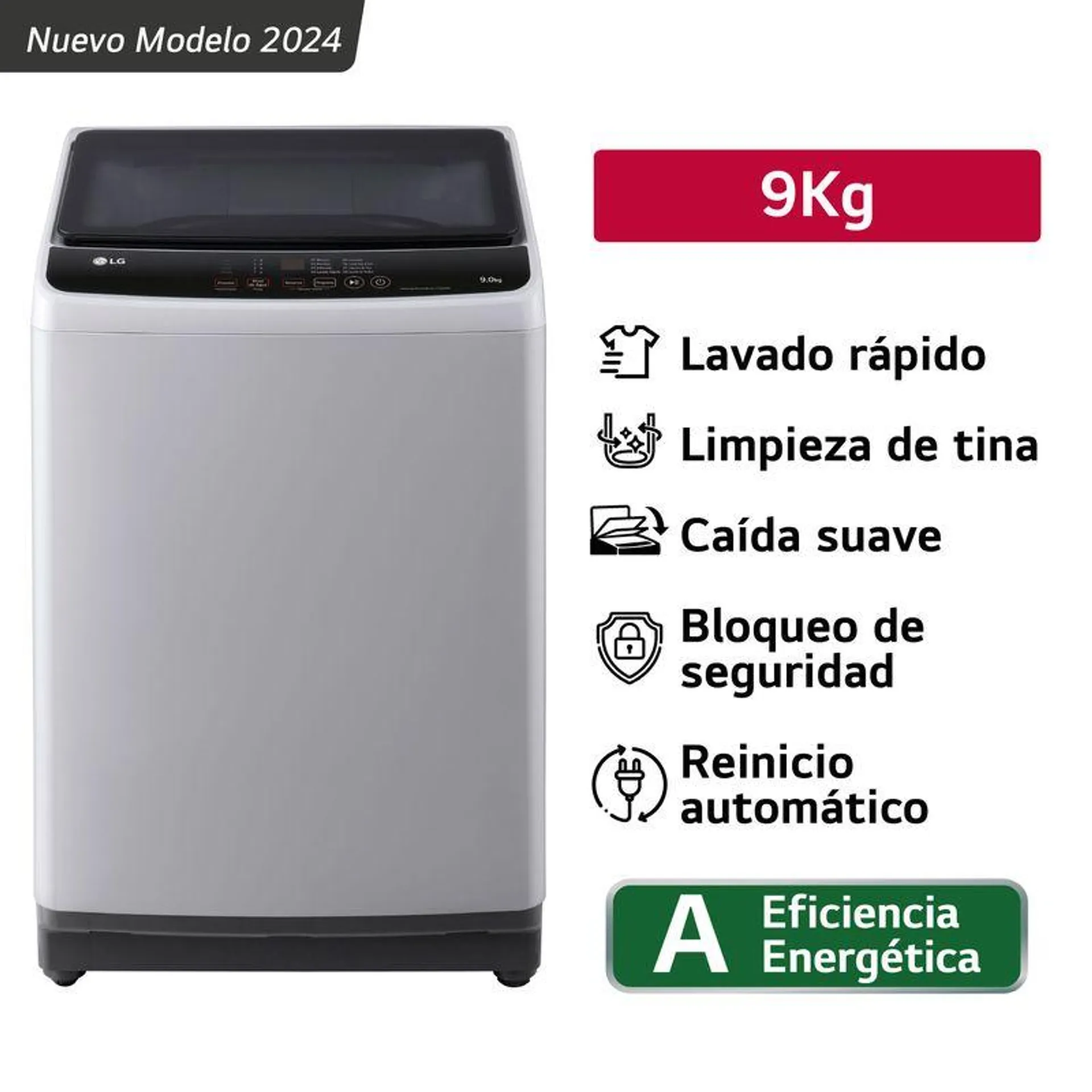 LG LAVADORA WT9GL LAVADO RAPIDO CARGA SUPERIOR PLATEADO