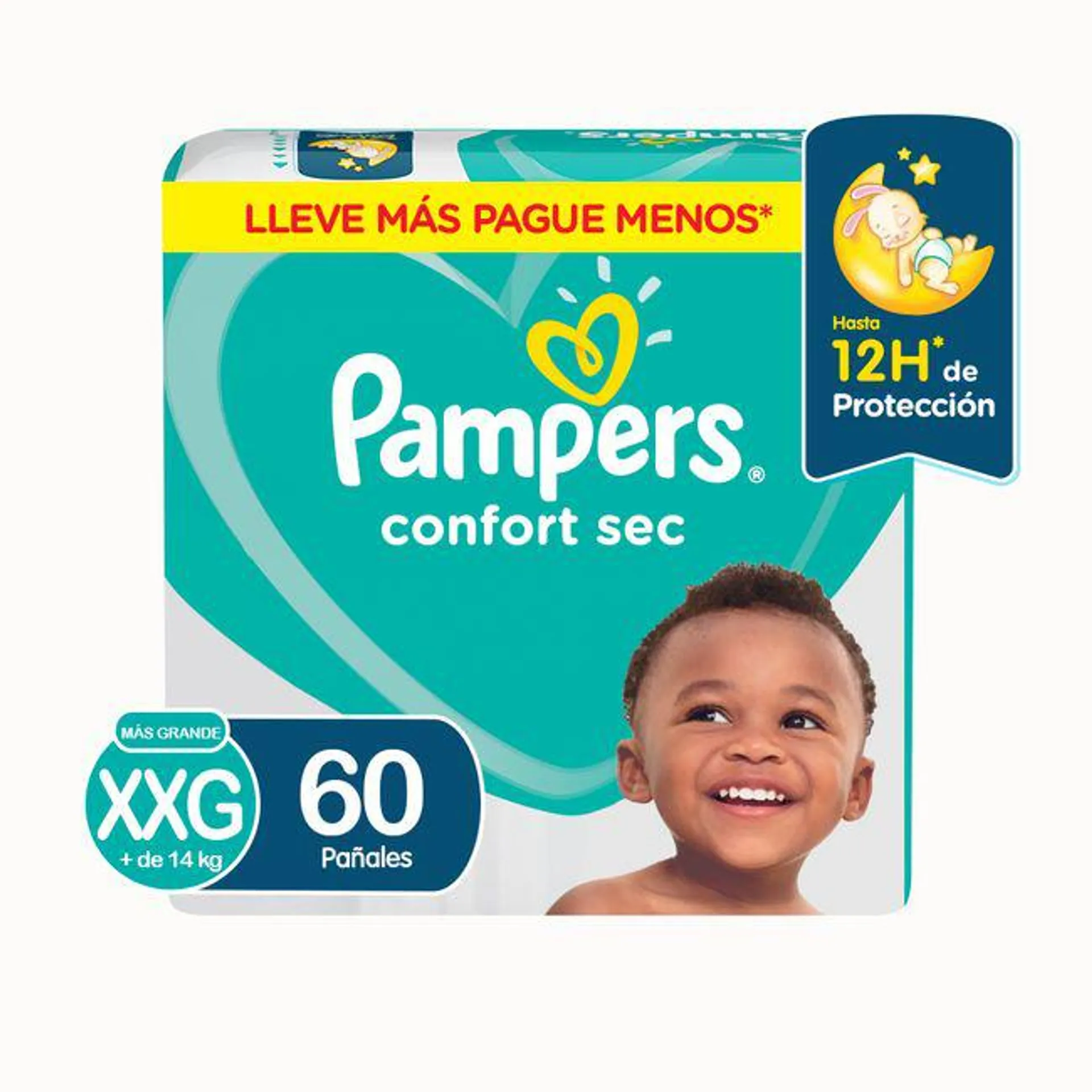 Pañales para Bebé PAMPERS Confort Sec Talla XXG Paquete 60un