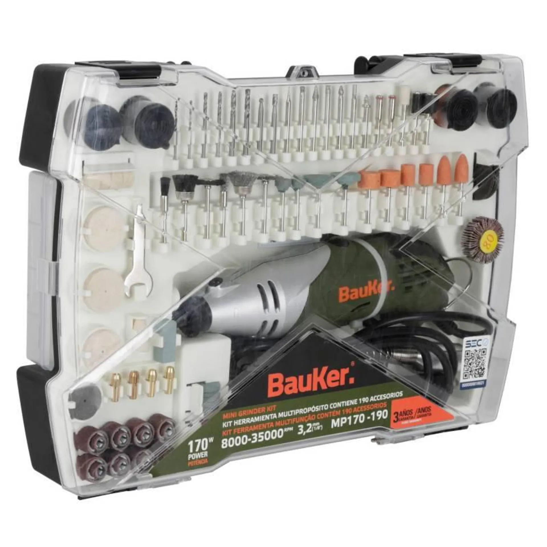 Multipropósito Eléctrica 170w + 152 Accesorios Bauker