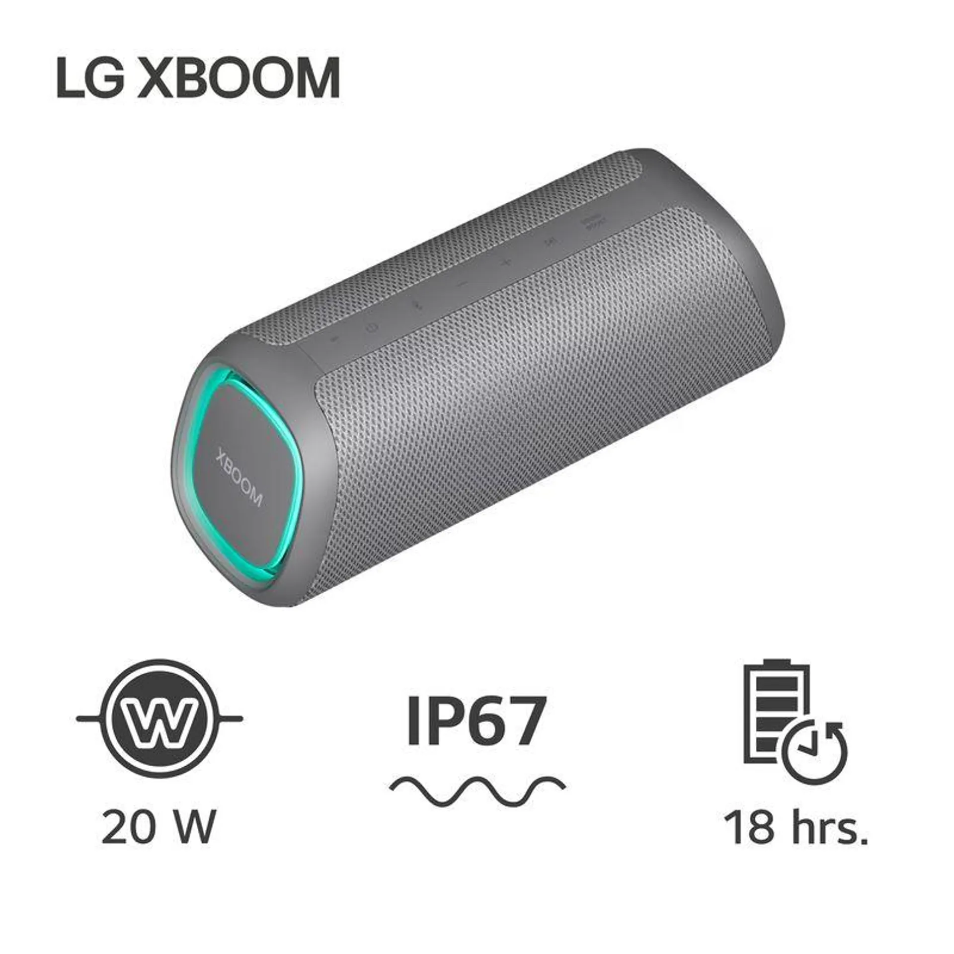 LG Parlante XBOOM Go XG5 20W Bluetooth IP67 Gris