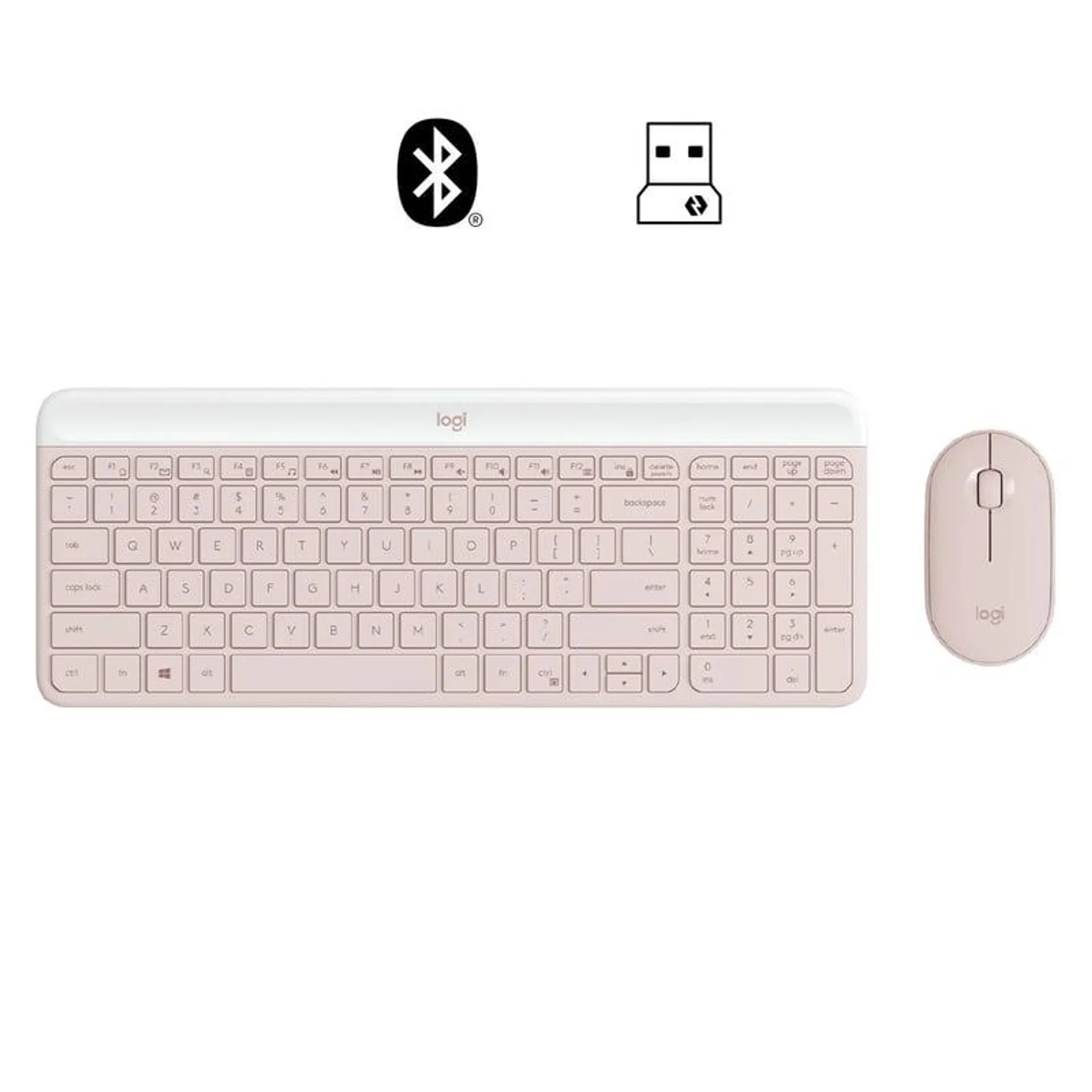 KIT TECLADO Y MOUSE LOGITECH MK470 INALÁMBRICO SLIM ROSE 920-011312