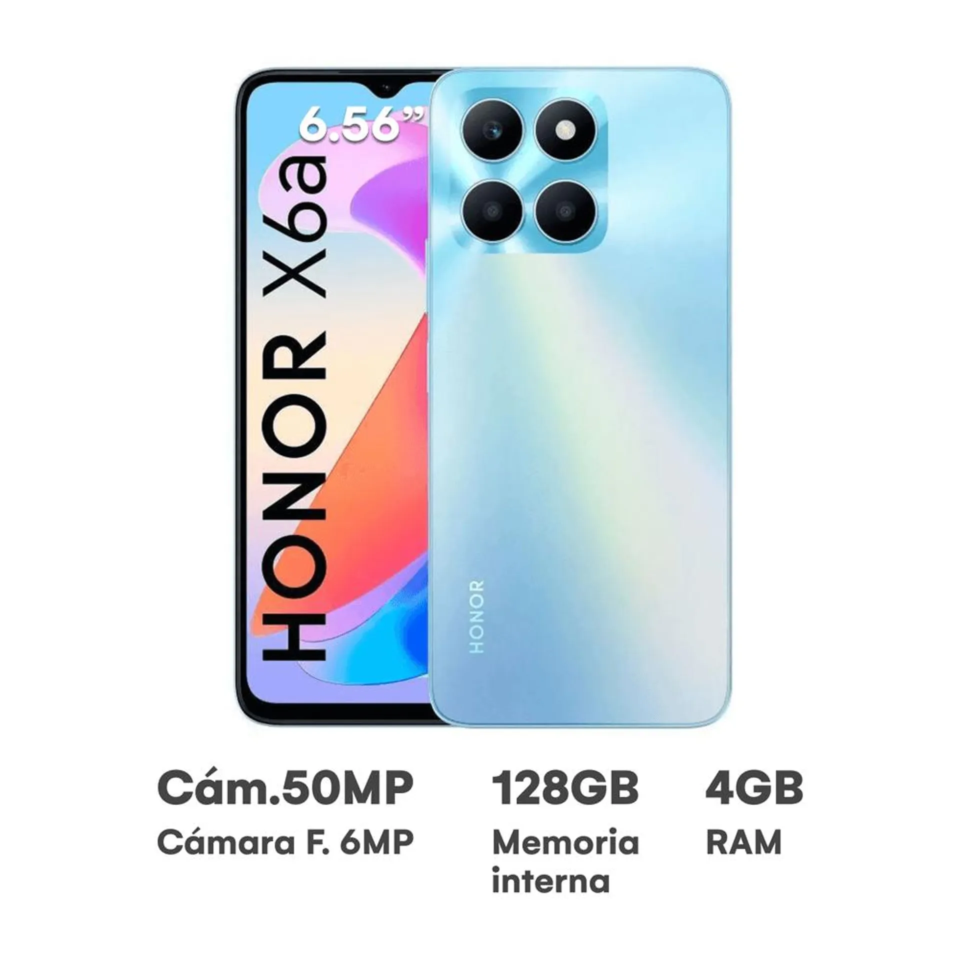 Celular Honor X6A 6.56" 4GB RAM 128GB SKY Sky Silver