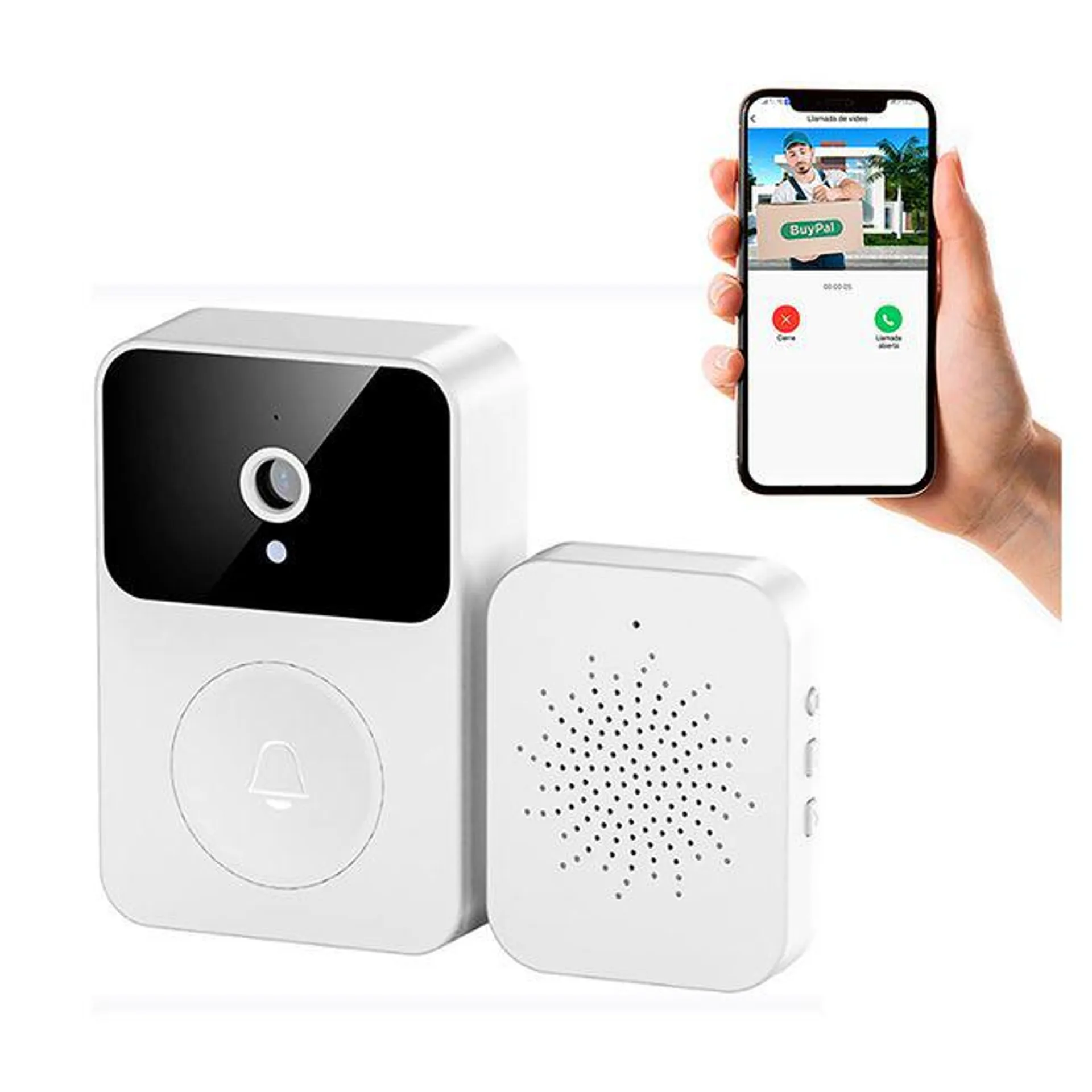 Timbre Smart WiFi Intercomunicador Camara Inalambrico Puerta