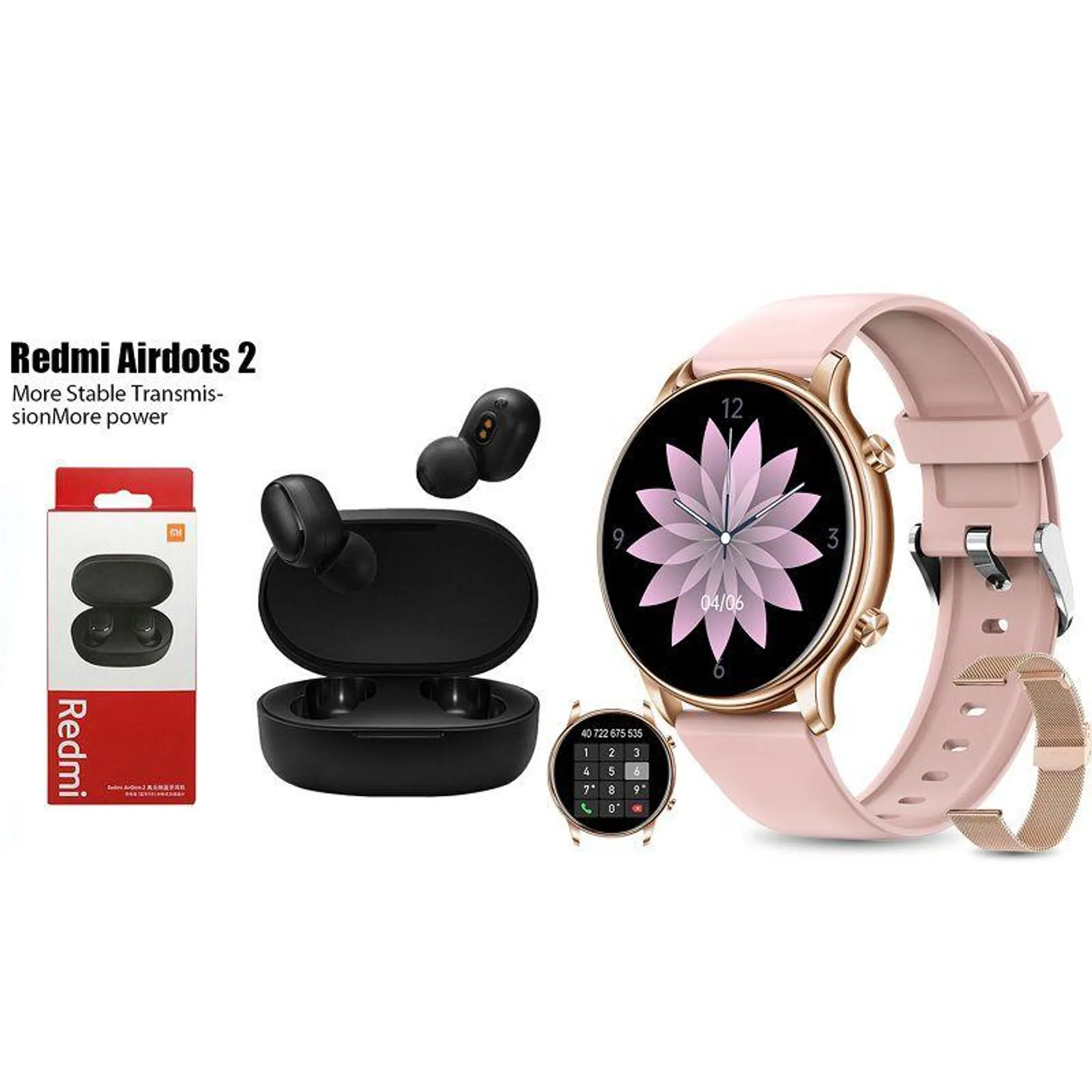 Y66 Smartwatch+Audífonos Auriculares Bluetooth XIAOMI Redmi AirDots2