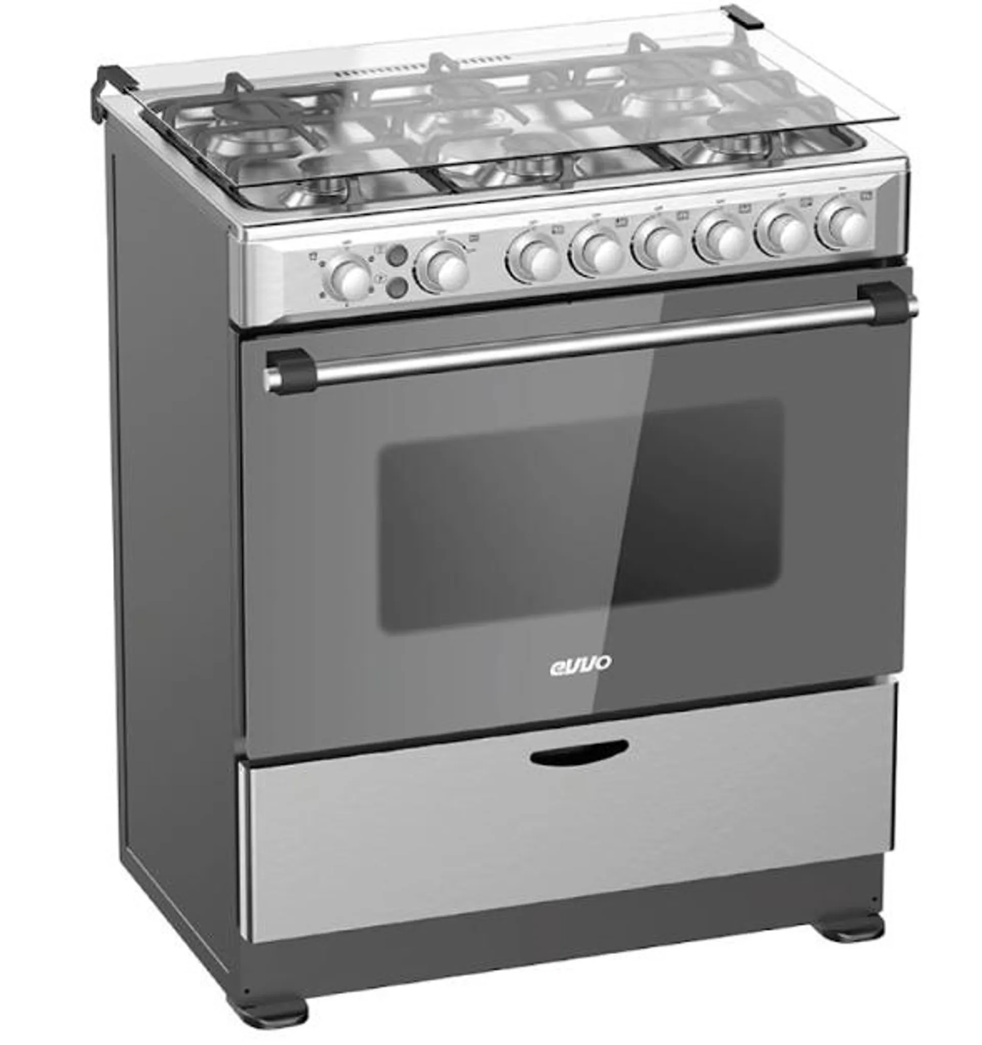 Evvo - Cocina a Gas EV30B6 | Gris