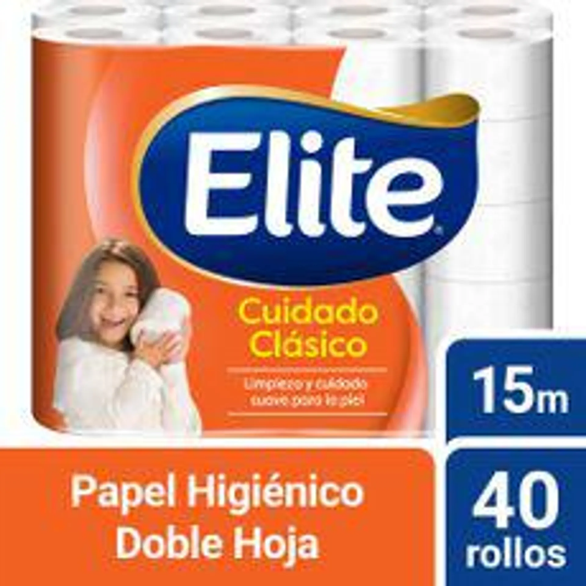 Papel Higiénico Doble Hoja Elite Cuidado Clásico 40un