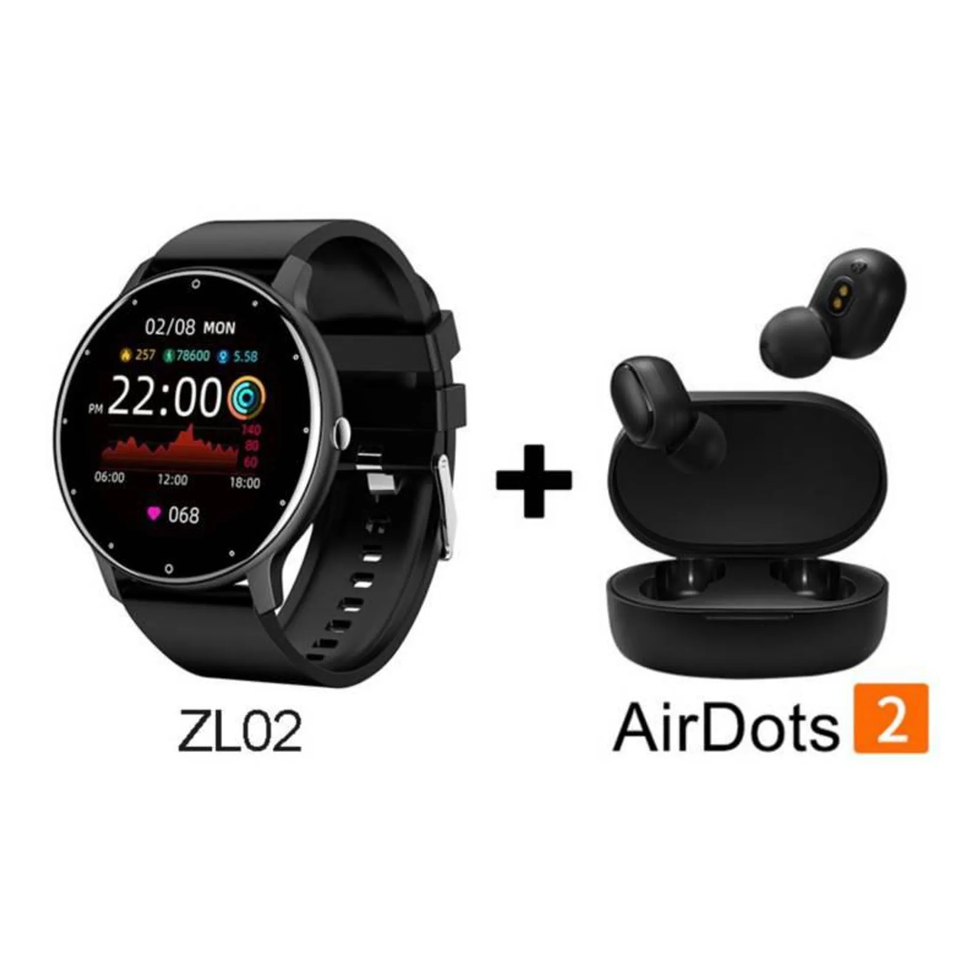 Auriculares bluetooth xiaomi airdots2 y reloj inteligente zl02d