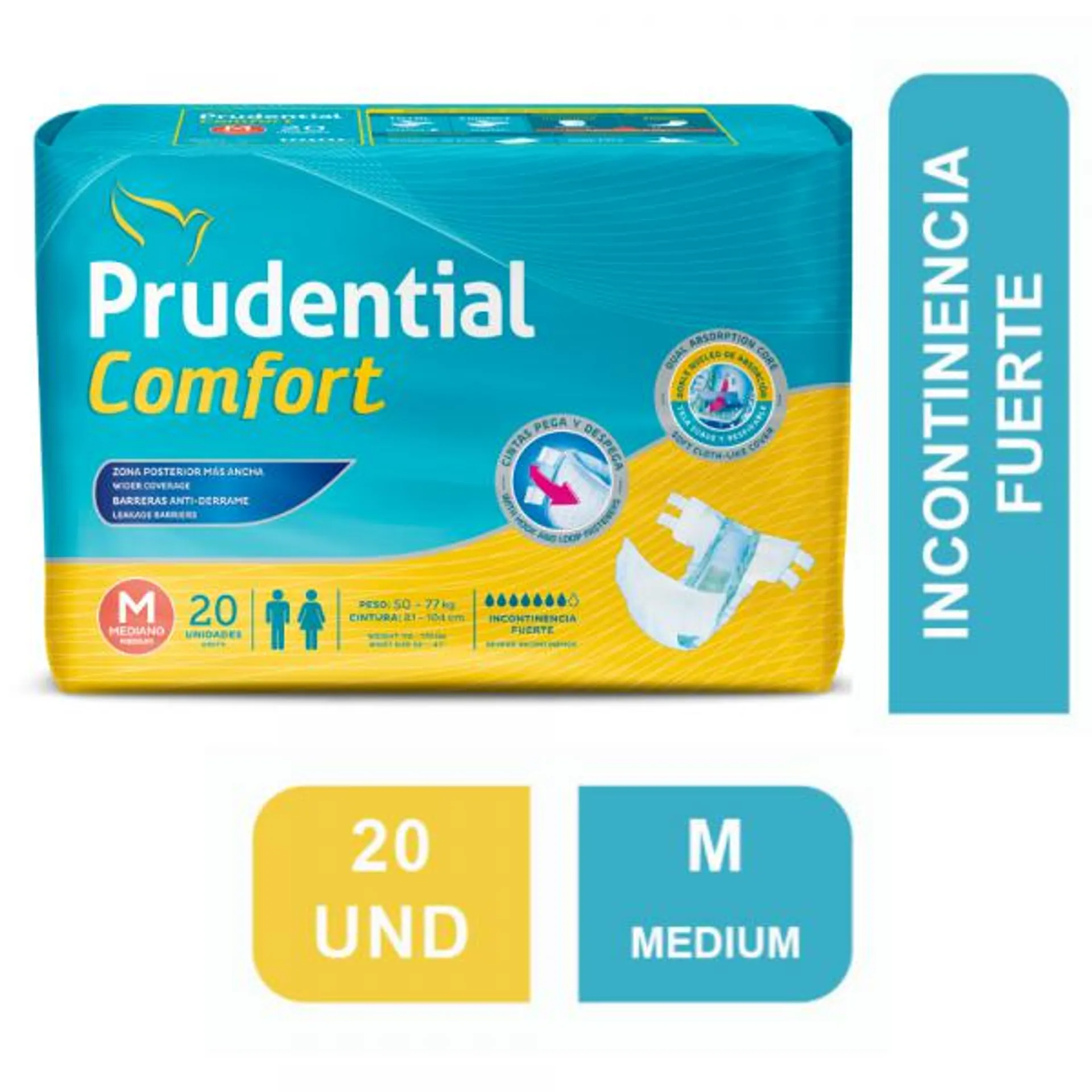 Pañales para Adulto PRUDENTIAL Comfort Mediano x 20unds