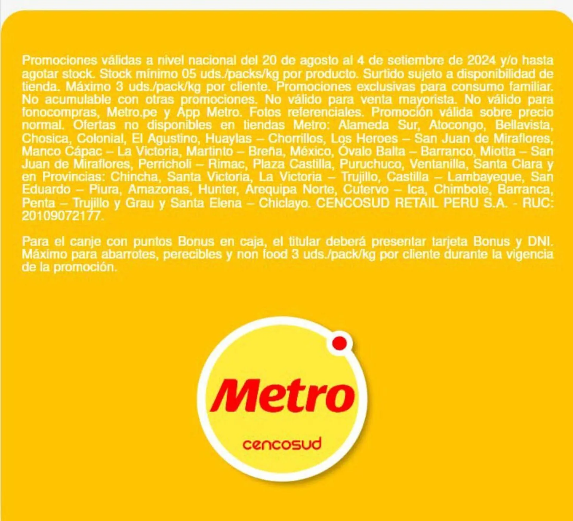 Catalogo de Catálogo Metro 22 de agosto al 4 de setiembre 2024 - Pag 2