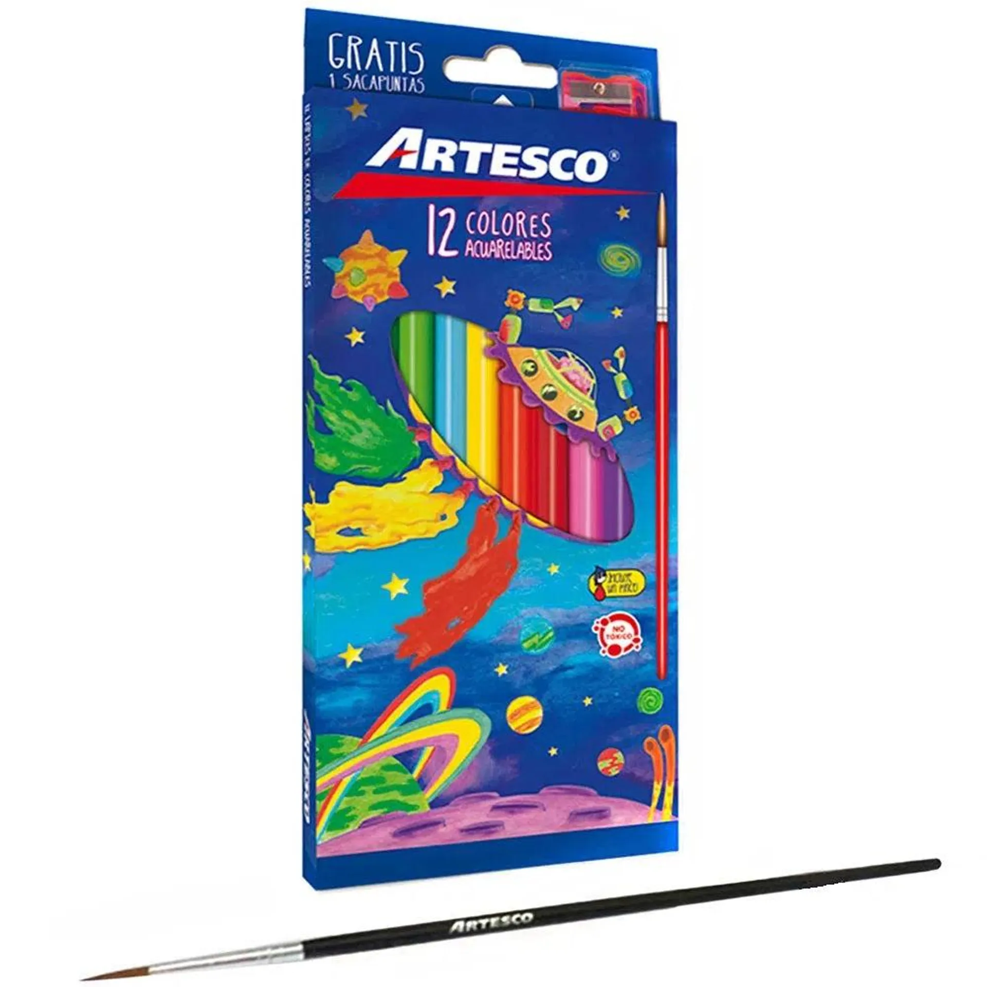 Colores Artesco Delgados Triangular Acuarelables x12