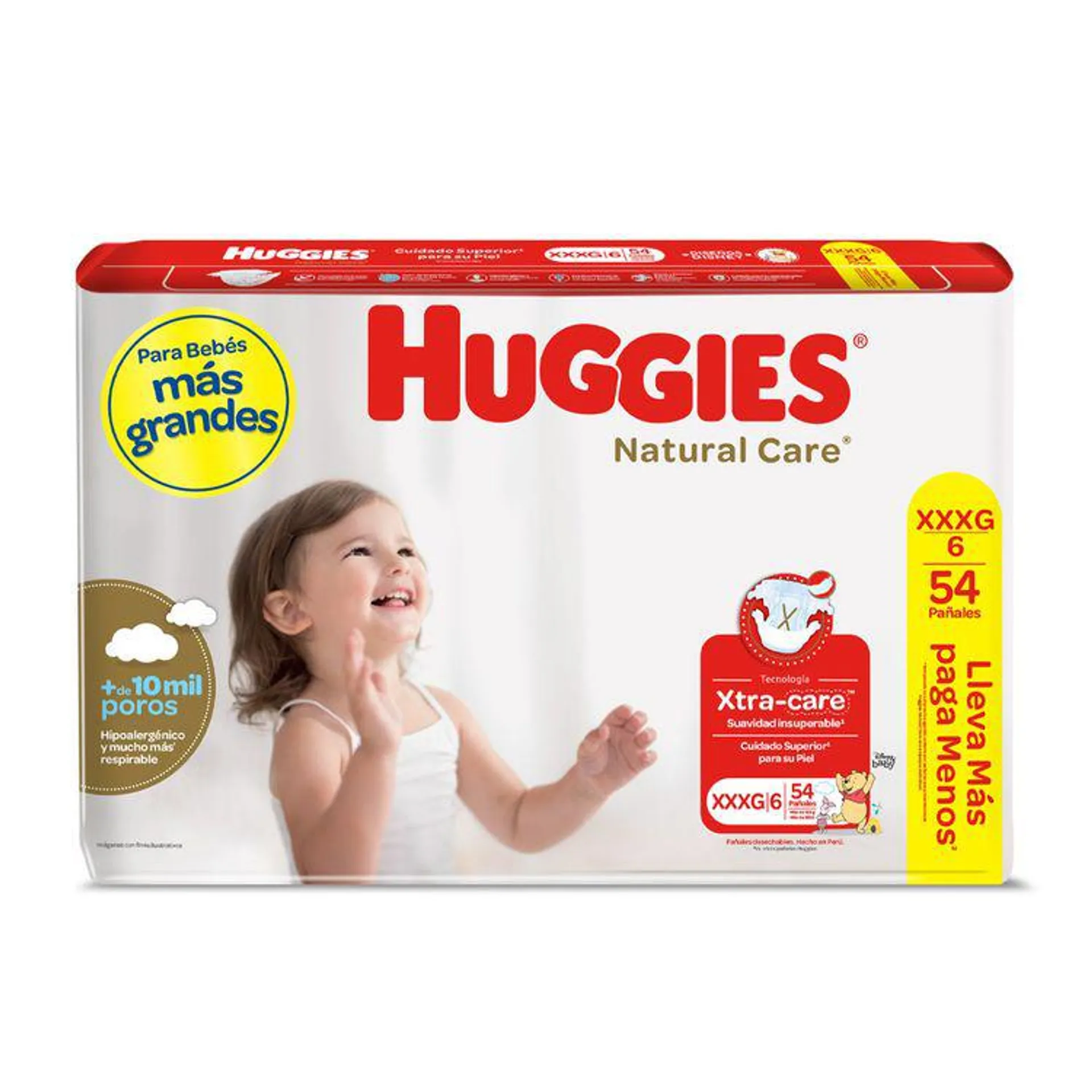 Pañal Huggies Bigpack Natural Care XXXG 54un