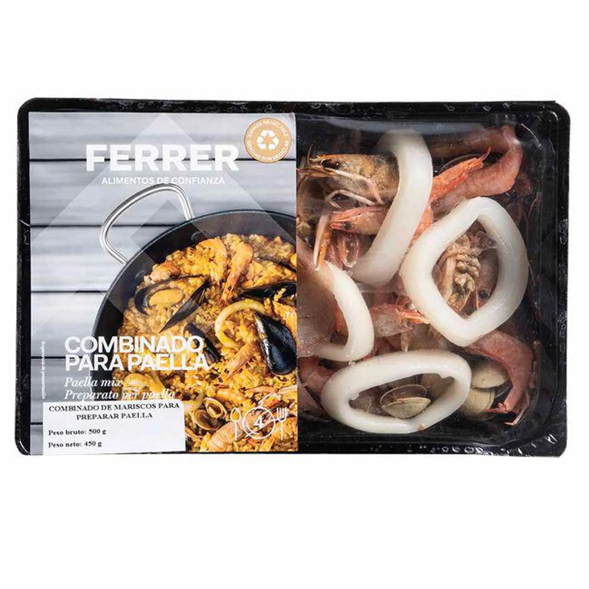 Combinado de Mariscos FERRER Paella Mix Bandeja 500g