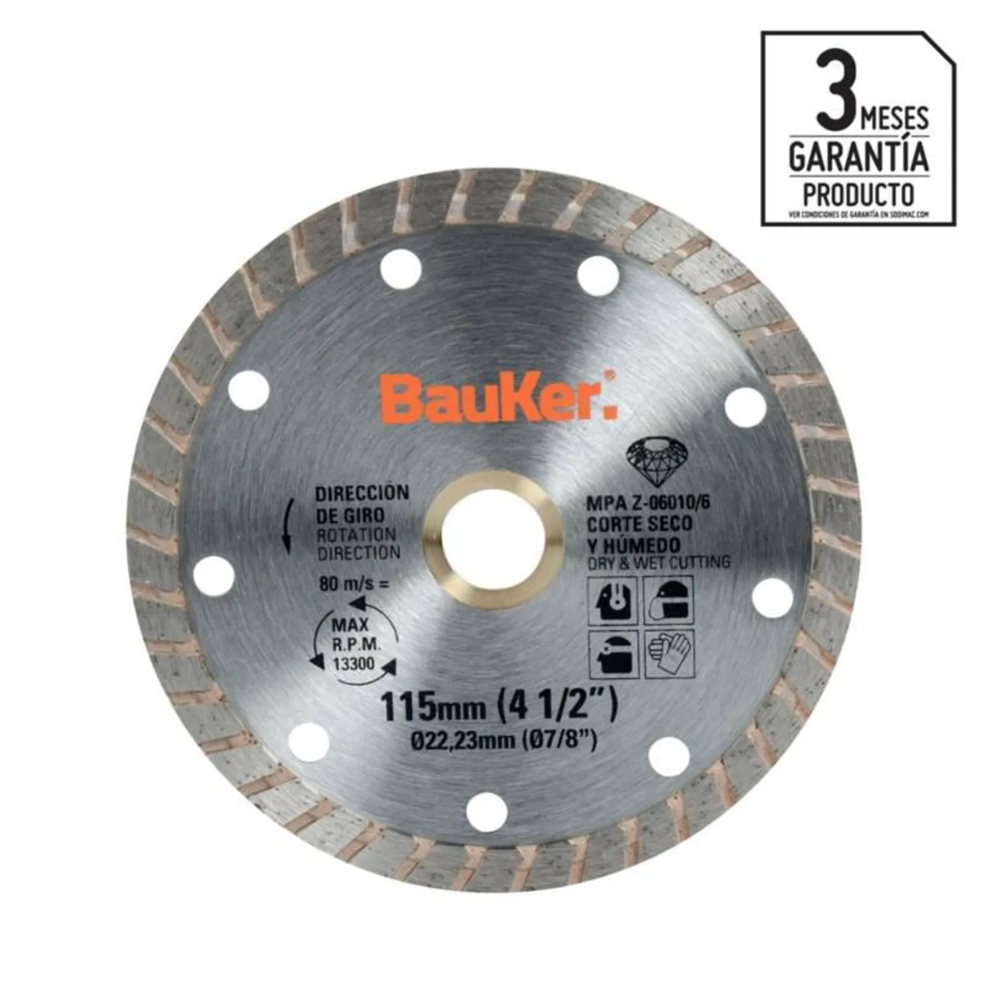 Disco Diamantado 4 1/2" Bauker