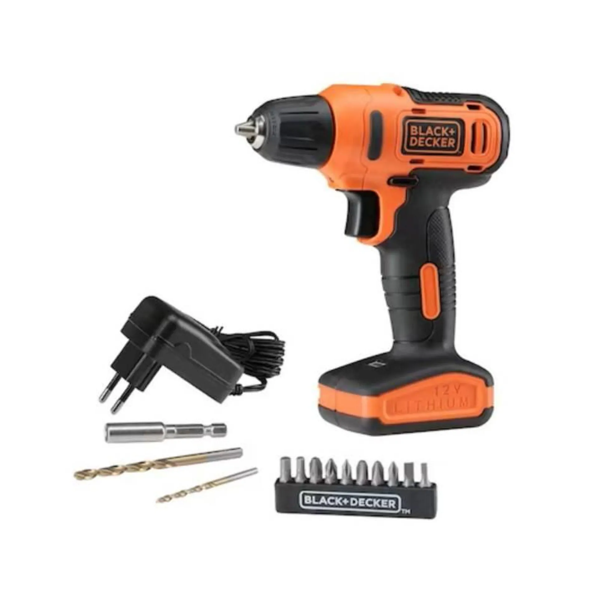 Taladro Atornillador Inalámbrico 3/8" 12V + Batería + Cargador Black+Decker