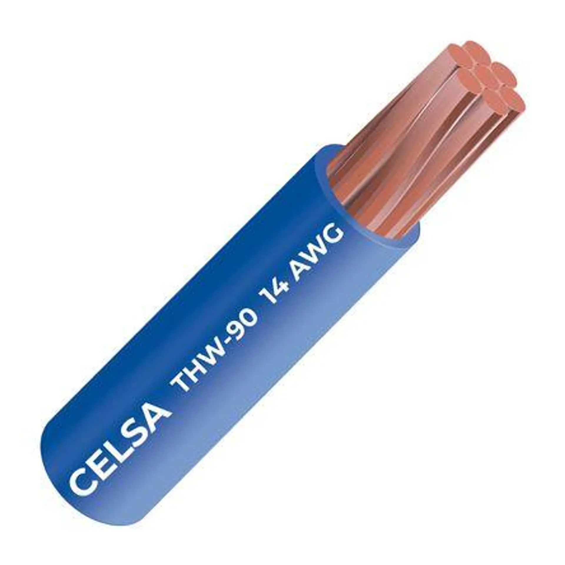 Cable THW-90 450/750 V 14 AWG Celsa Azul 100m