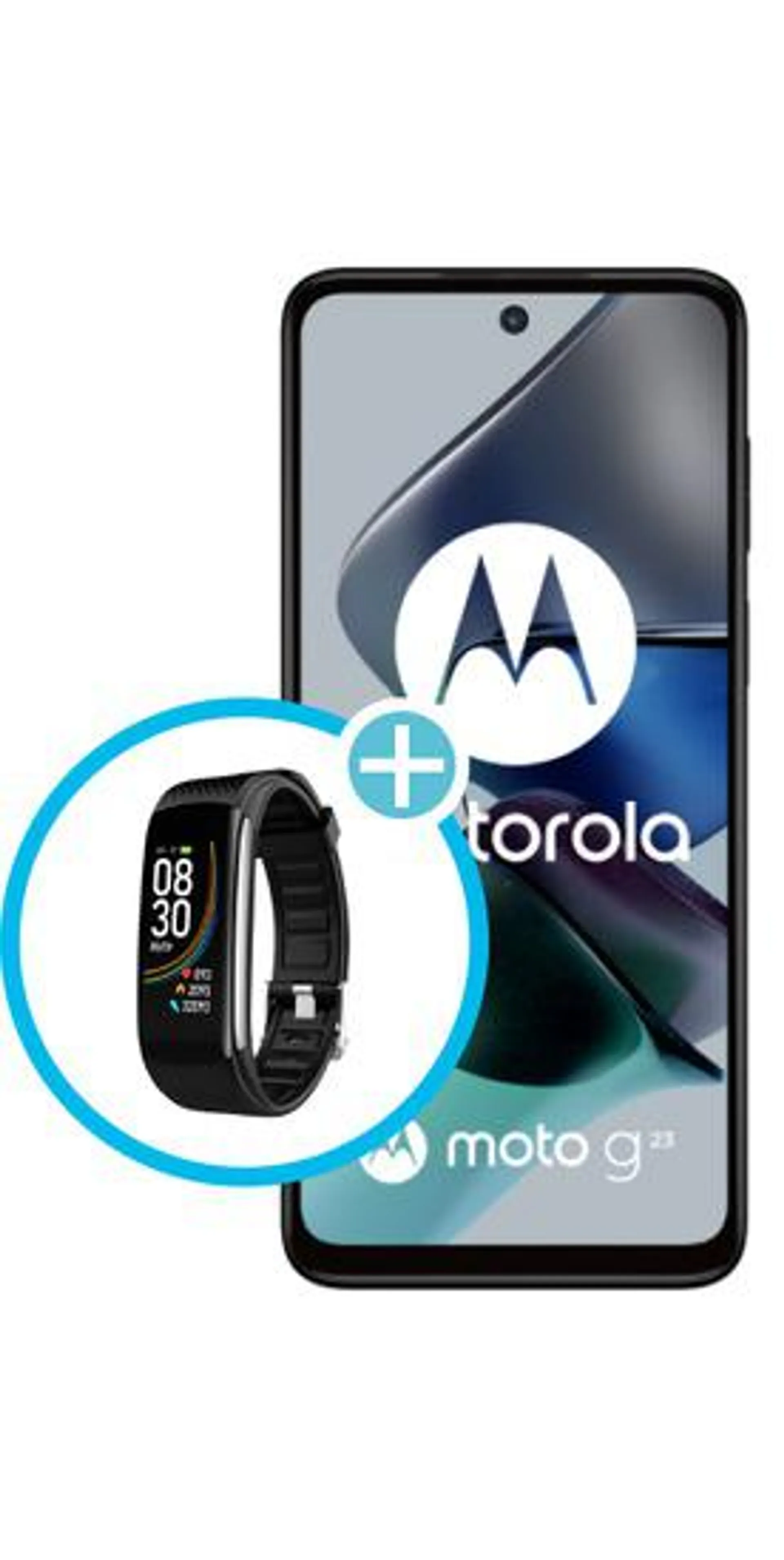 Moto G23 128GB + Mow Smartband C6S Gris Oxford